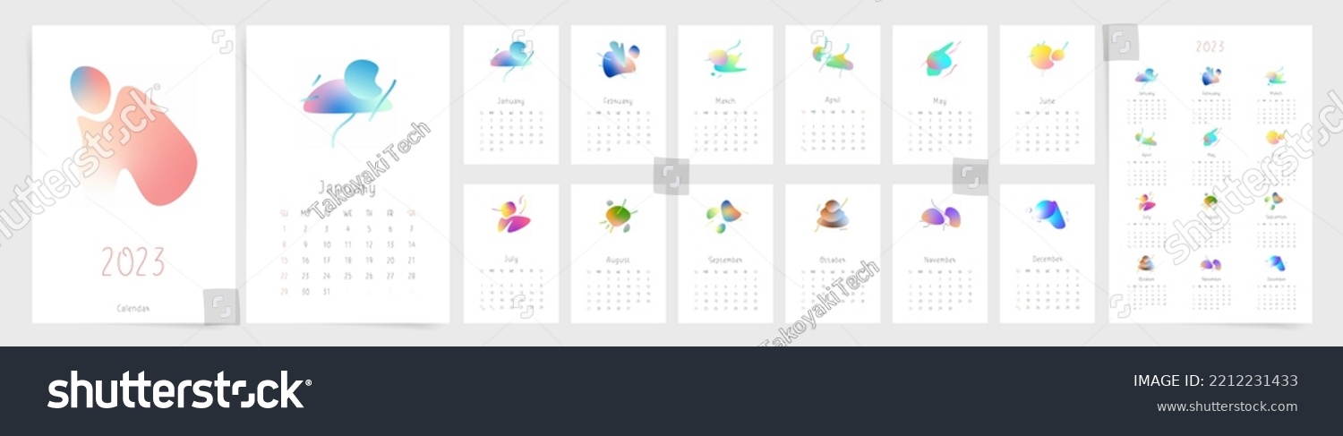 2023 Minimal Calendar Template Week Starts Stock Vector (Royalty Free