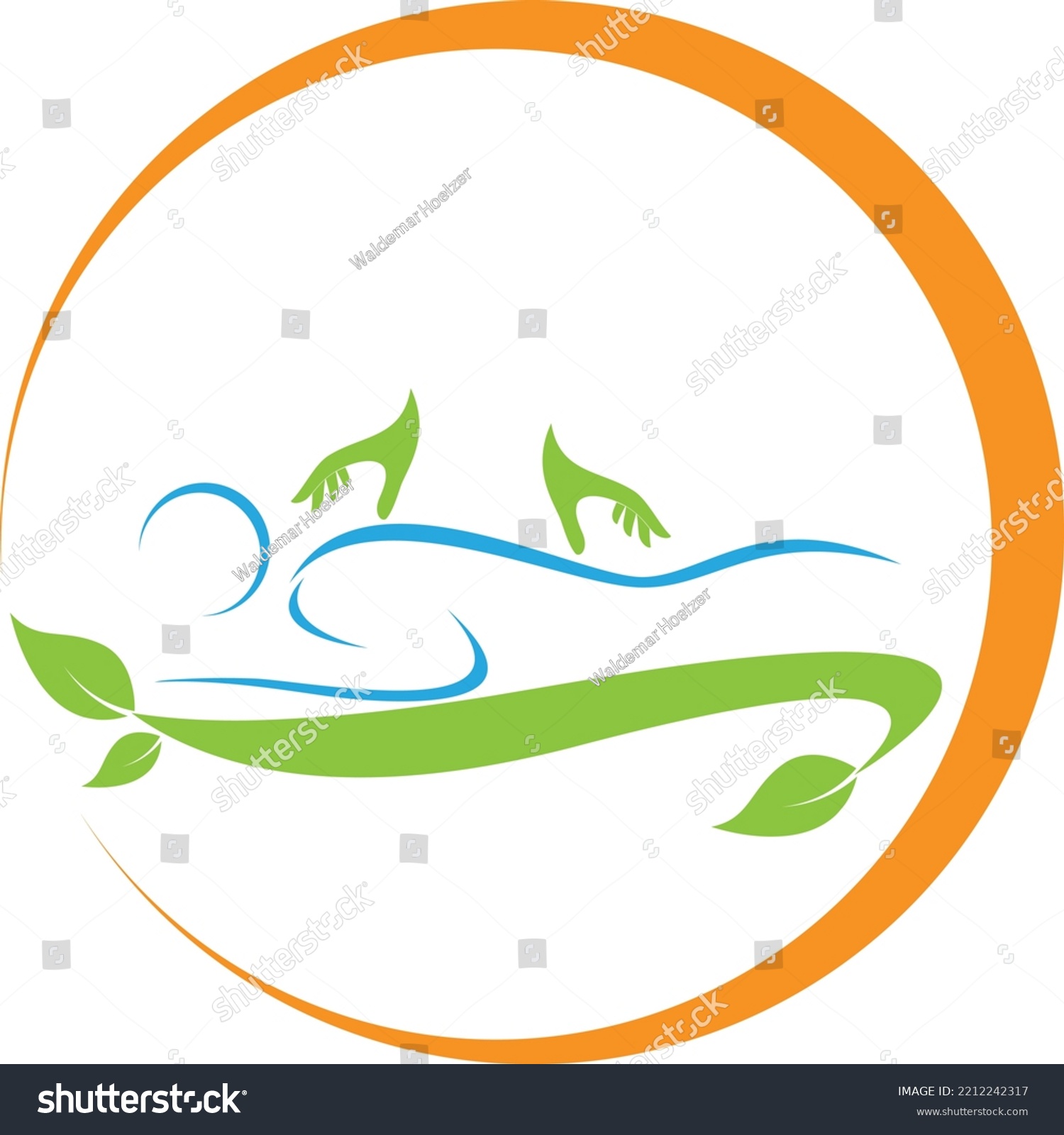 Two Hands Person Orthopedics Massage Logo Stock Vector Royalty Free