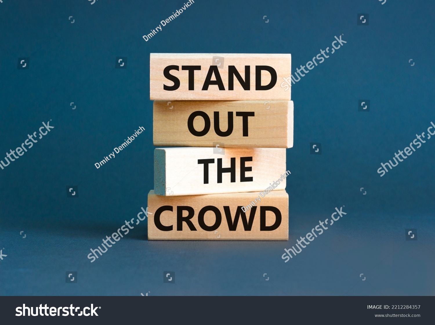 Stand Out Crowd Symbol Concept Words Stock Photo 2212284357 Shutterstock