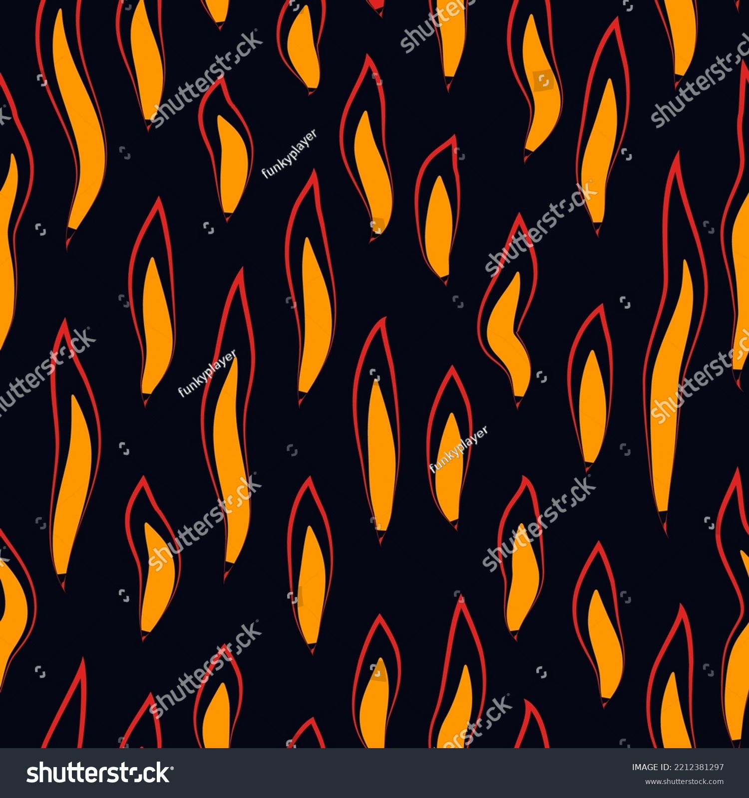 Spurts Flame Seamless Pattern Fire Element Stock Vector Royalty Free 2212381297 Shutterstock 