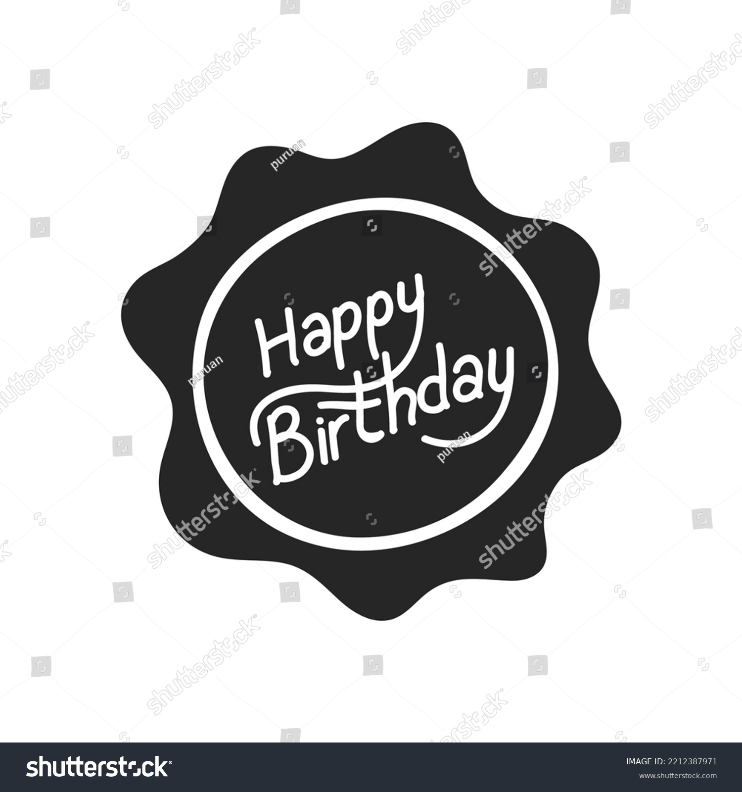 Hand Drawn Birthday Cake Text Vector Stock Vector (Royalty Free ...