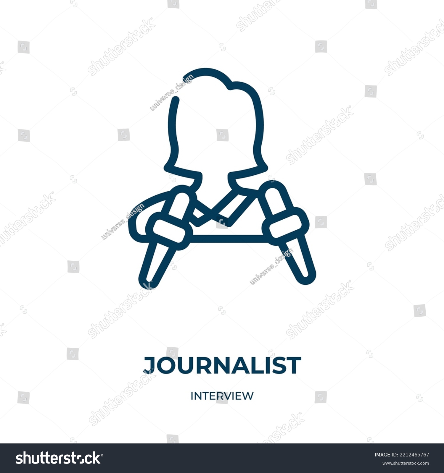 Journalist Icon Linear Vector Illustration Interview Stock Vector ...