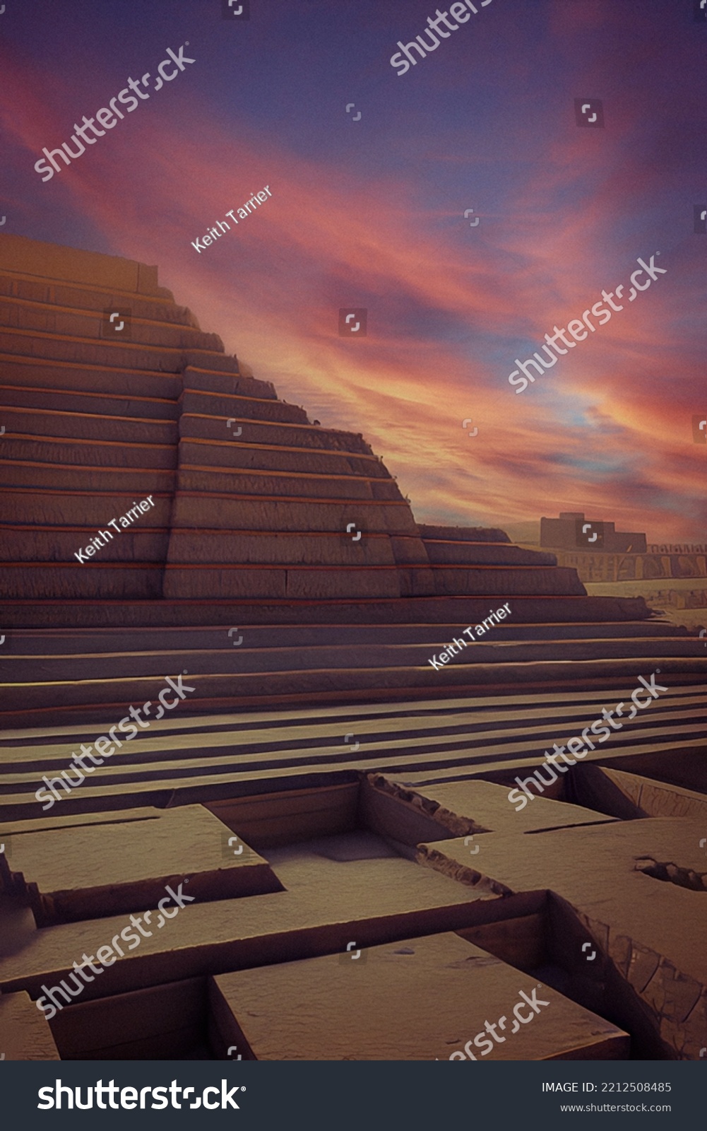 Ancient Buildings Mesopotamia Era Possibly 3000bc Stock Illustration