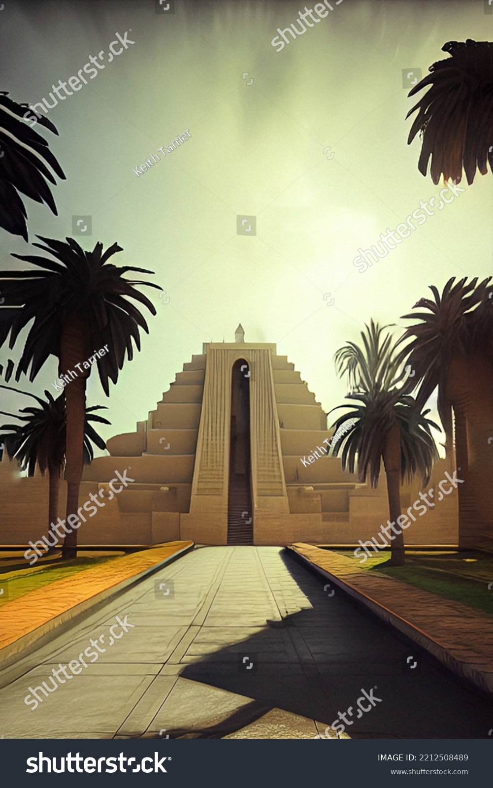 Ancient Buildings Mesopotamia Era Possibly 3000bc Stock Illustration