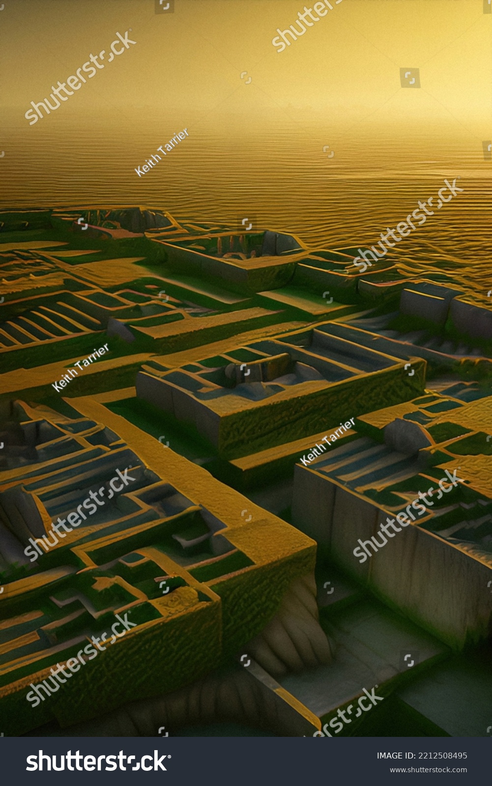 Ancient Buildings Mesopotamia Era Possibly 3000bc Stock Illustration