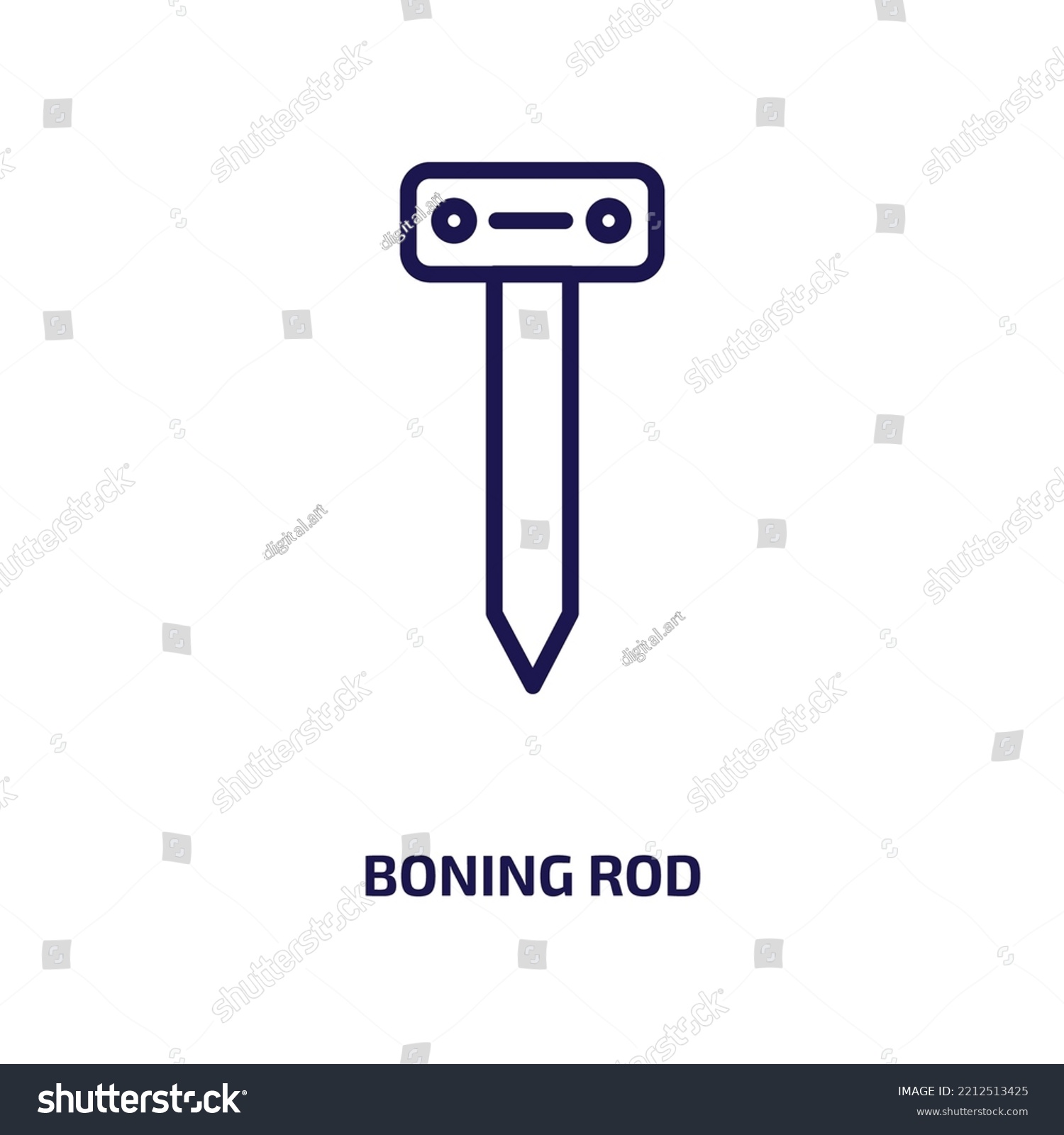 Boning Rod Icon Construction Tools Collection Stock Vector (Royalty