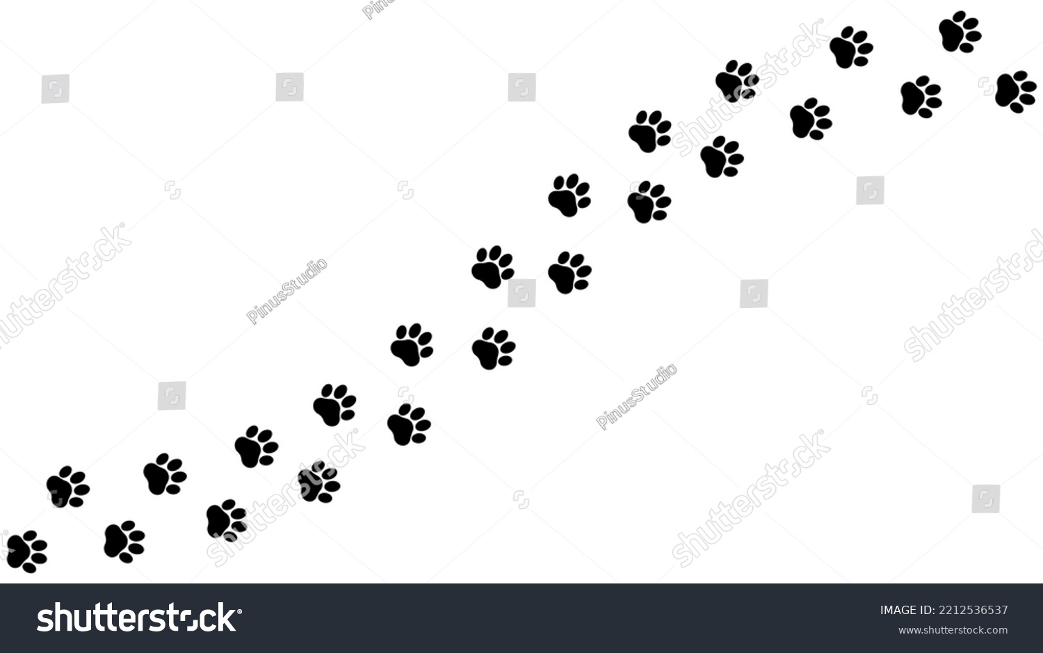 Cat Footprints Vector Cat Track Vector Stock Vector (Royalty Free ...