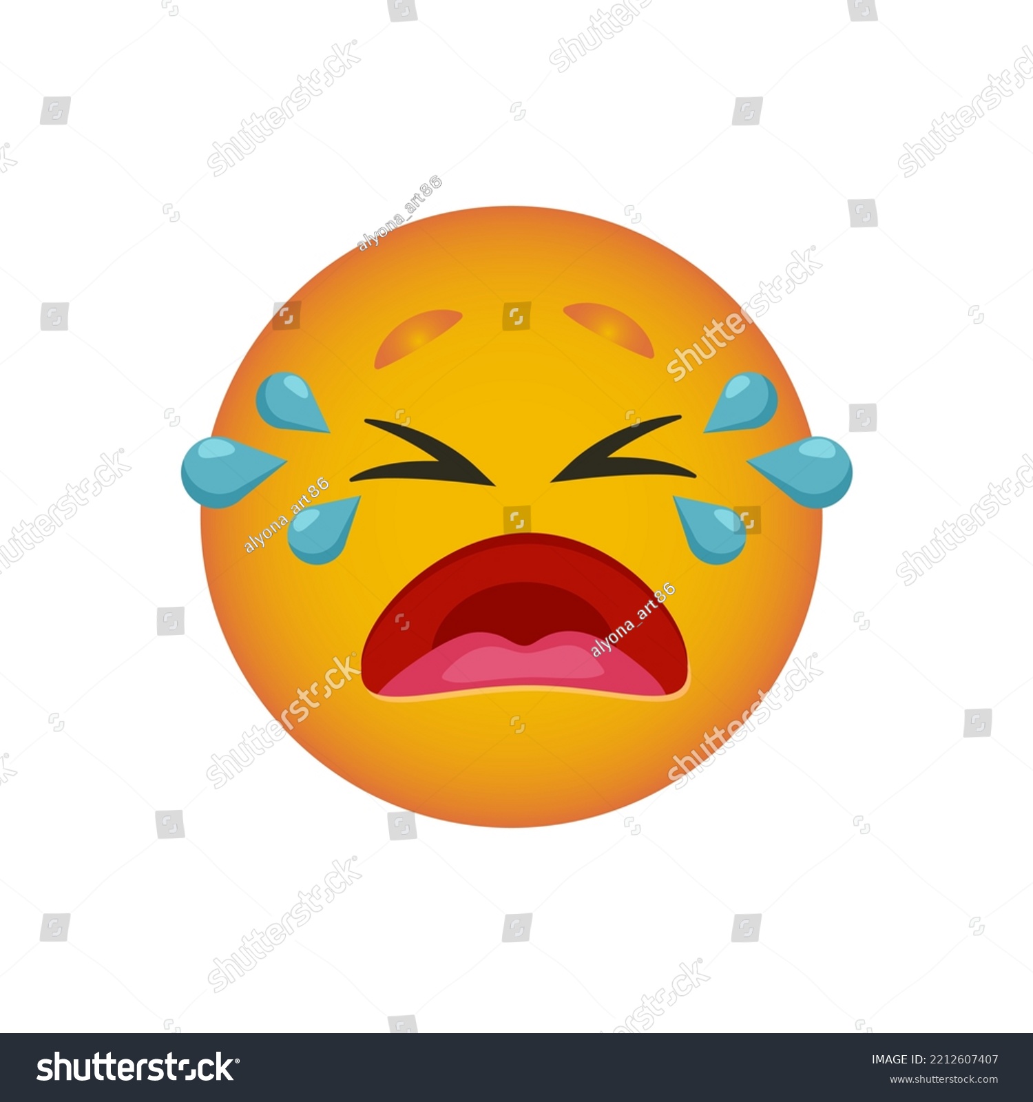 Smile Cries Big Tears Emoji Reactions Stock Vector (royalty Free 