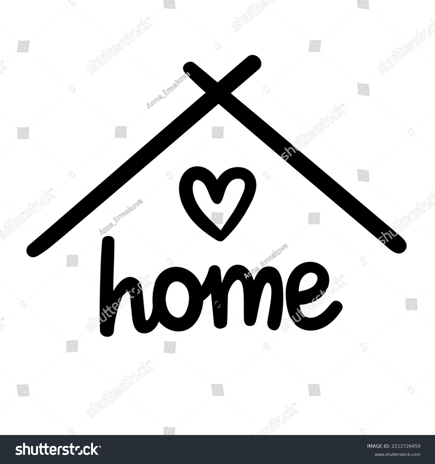 Vector Doodle Line Drawing House Roof Stock Vector (Royalty Free ...