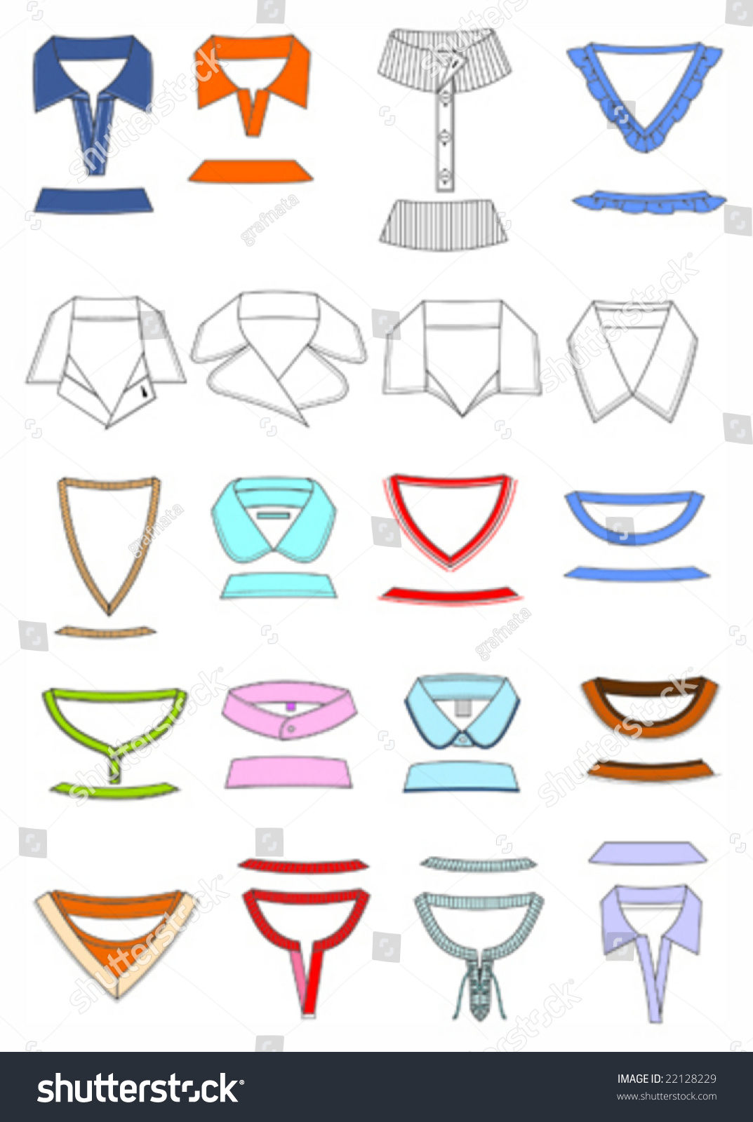 Collars Clothes Stock Vector (Royalty Free) 22128229 | Shutterstock