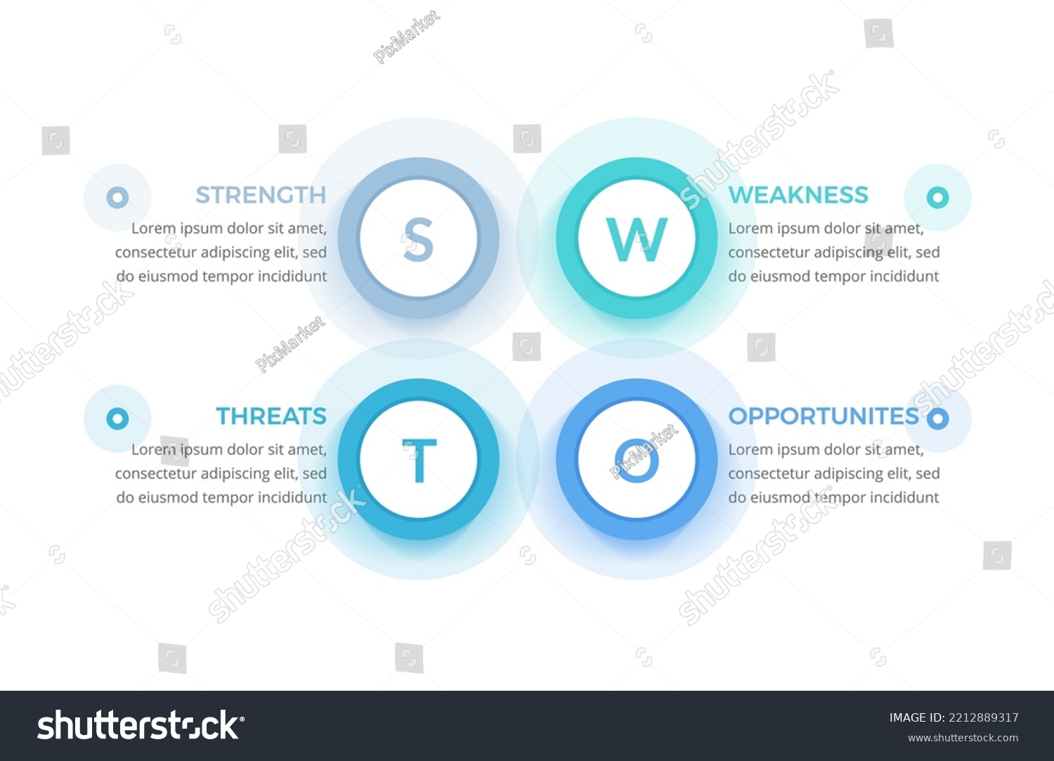 Swot Analysis Diagram Infographic Template Vector Stock Vector Royalty Free 2212889317 2283