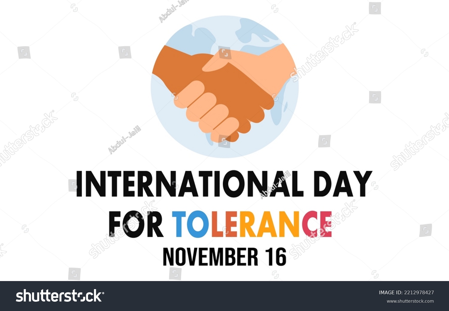 International Day Tolerance Logo Concept Flat Stock Vector (Royalty ...