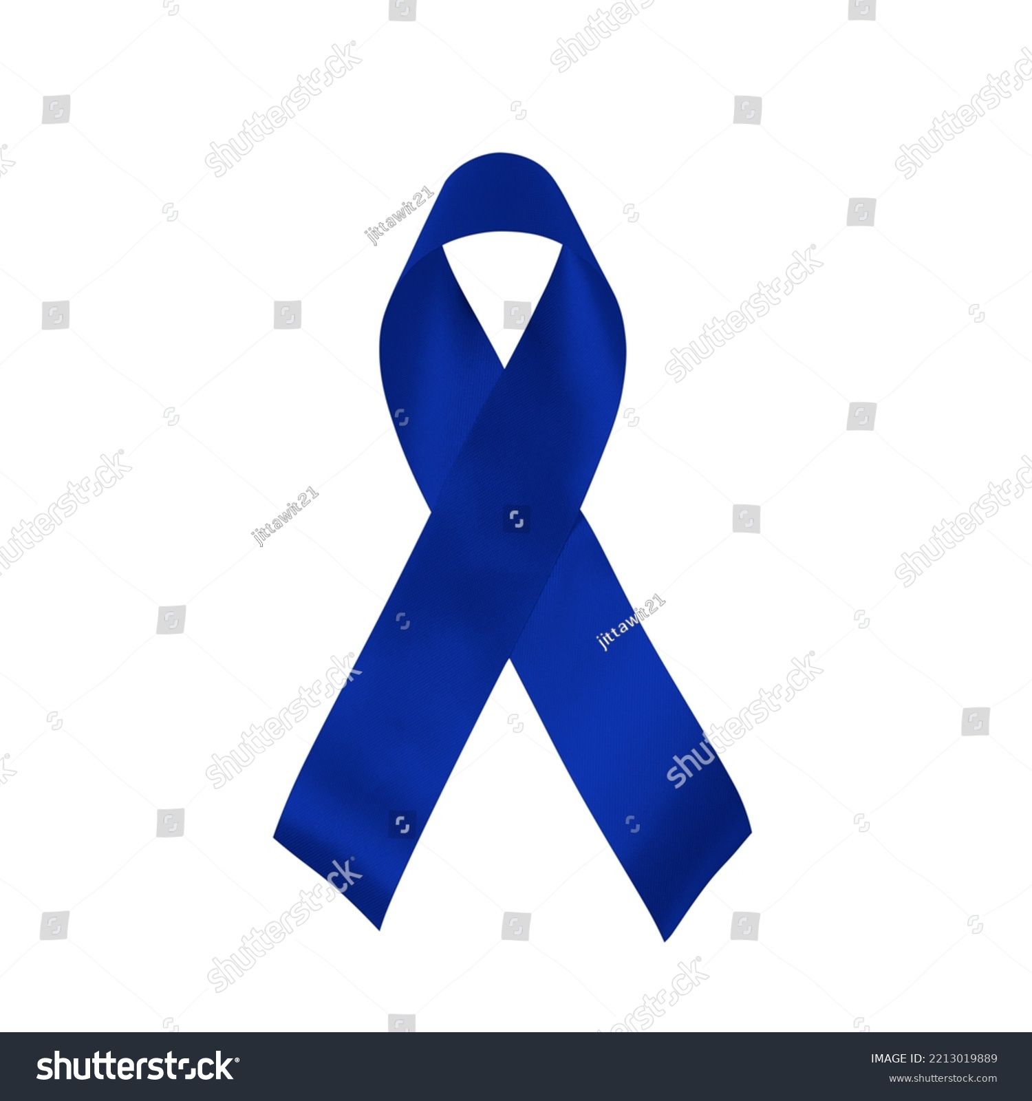 Stock Photo Colorectal Cancer Awareness Month Dark Blue Ribbon With Text On Disease Solidarity Card Banner 2213019889 