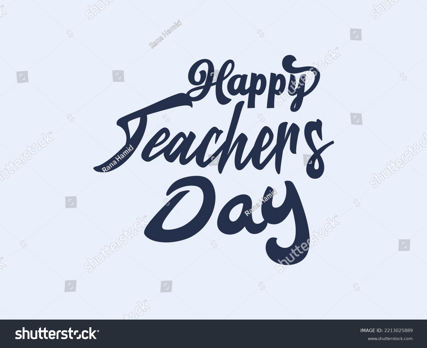 Calligraphy Letter Design Concept Happy Teachers Stock Vector (Royalty ...