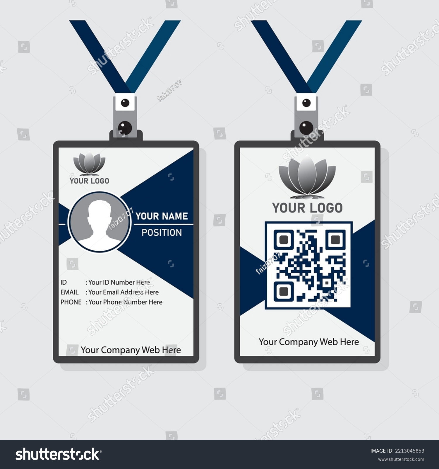 Vector Format Id Card Template Stock Vector (Royalty Free) 2213045853 ...