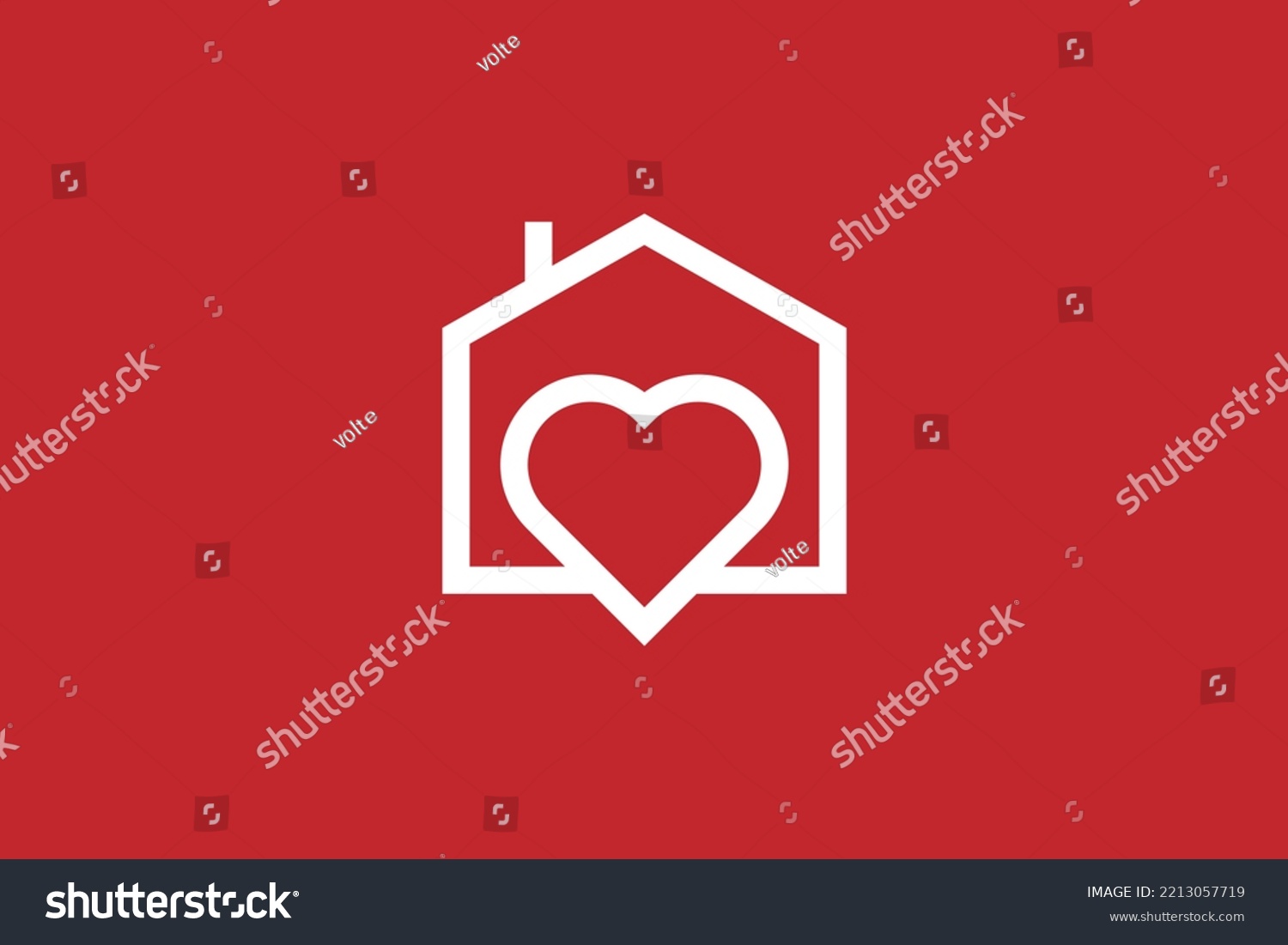 Symbolizing House Heart Line Art Icon Stock Vector (Royalty Free ...