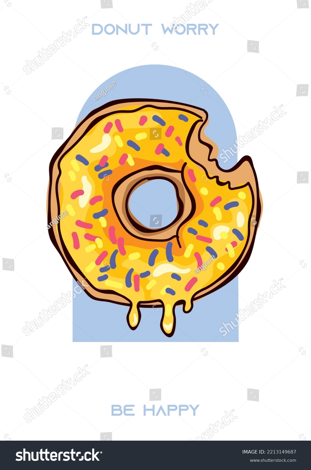 Donut Print Instagram Poster Idea Food Stock Vector (Royalty Free