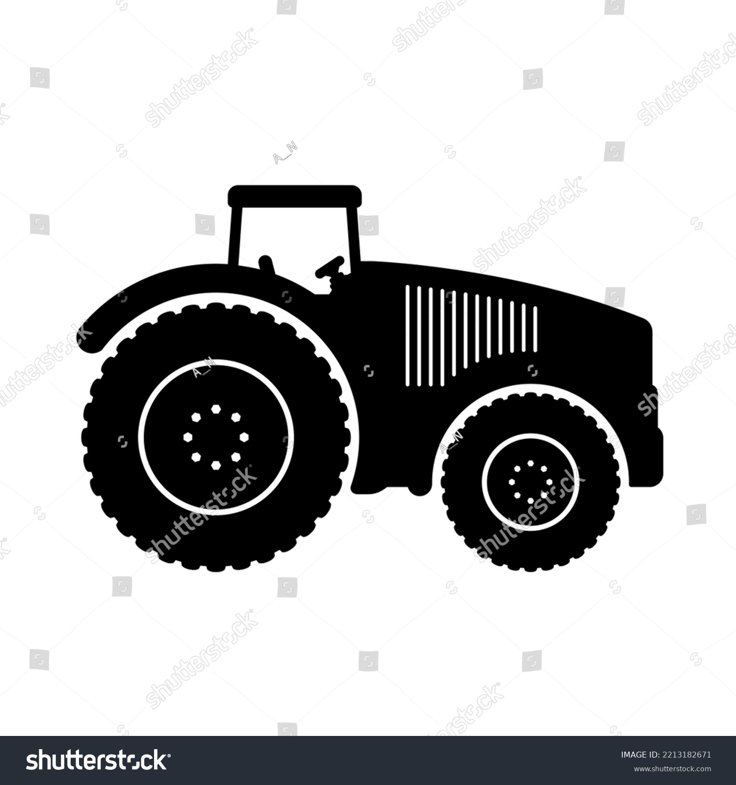 Big Farm Tractor Vector Illustration Modern Stock Vector (Royalty Free ...