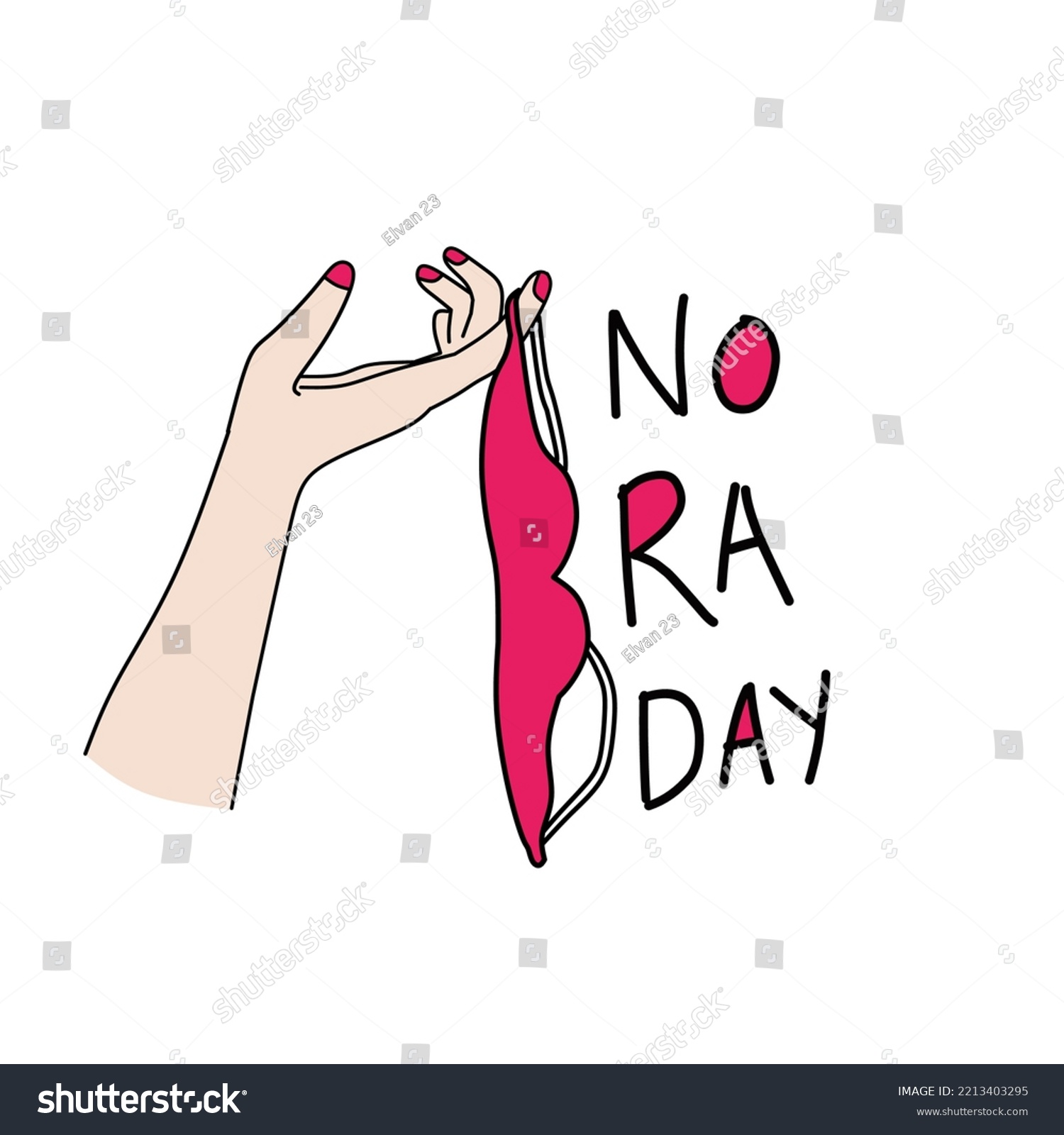 No Bra Day Vector On October Stock Vector Royalty Free 2213403295