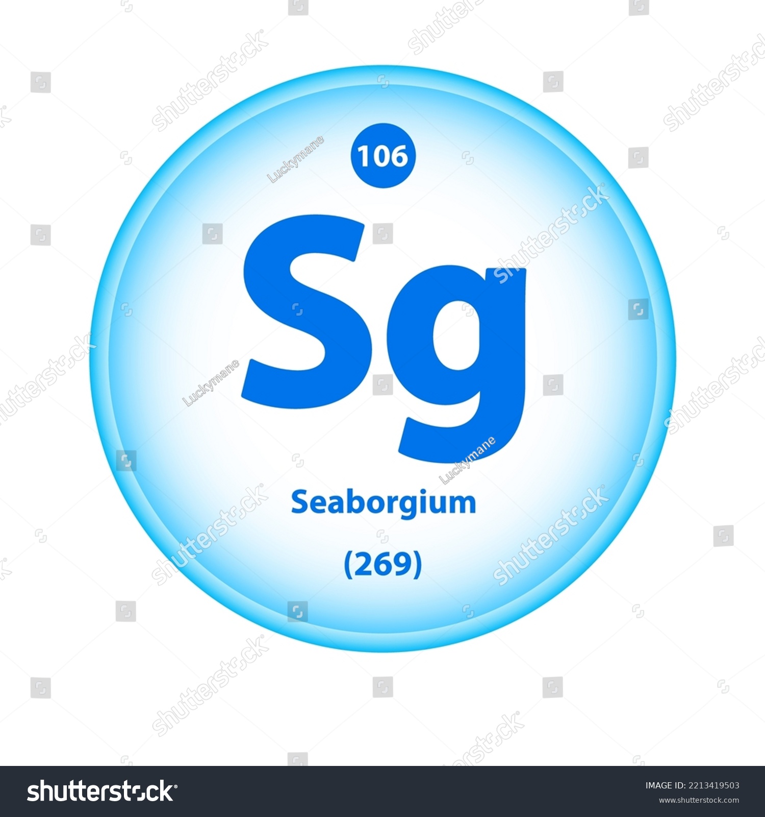 Structure Chemical Element Seaborgium Sg Symbol Stock Vector Royalty Free 2213419503