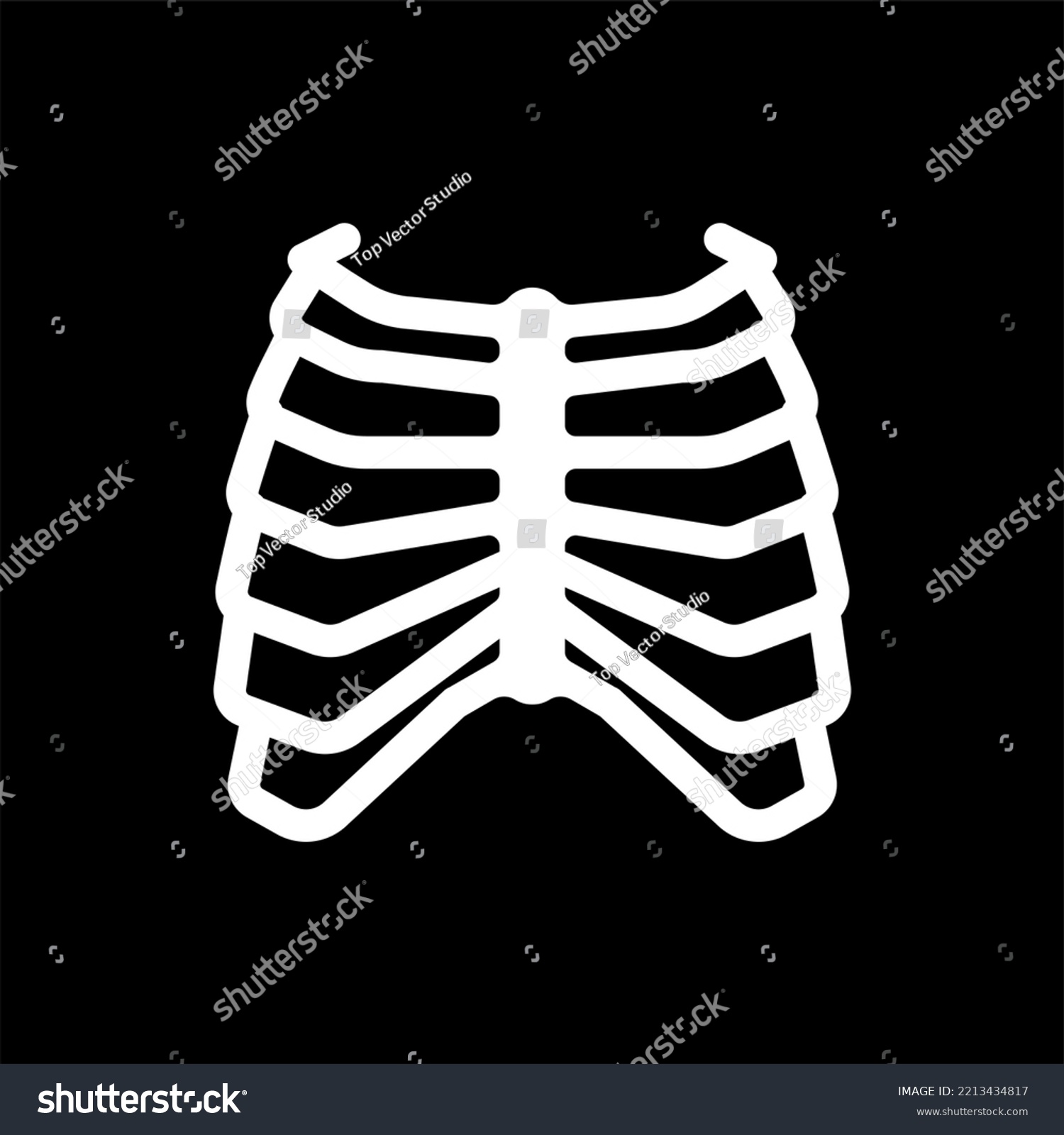 Rib Cage Skeleton Anatomy Human Skeletal Stock Illustration 2213434817 ...