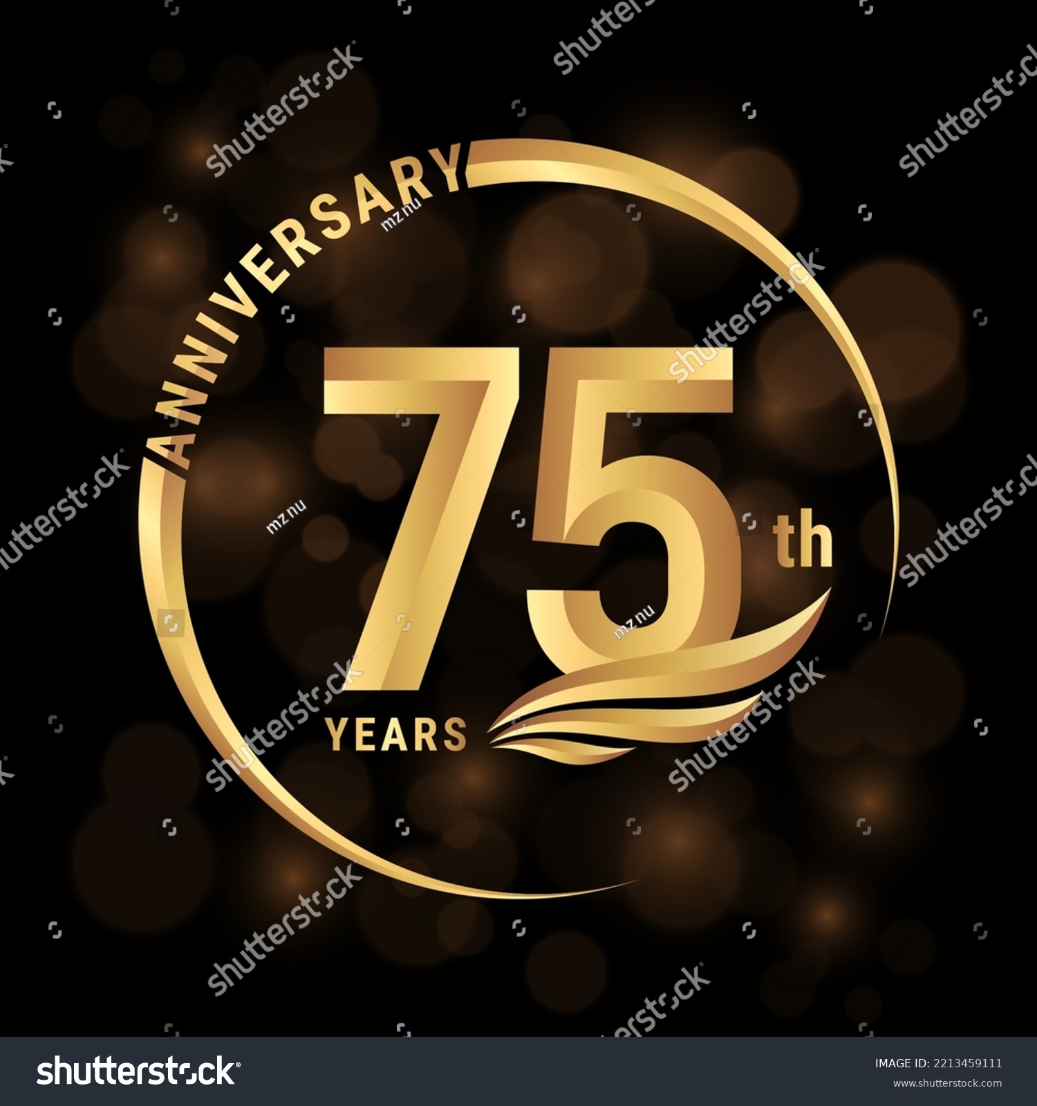 75th Anniversary Logo Logo Design Gold Stock Vector (Royalty Free ...