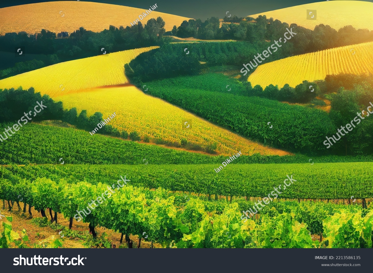 Vineyards Ready Harvest Render Unreal Engine Stock Illustration ...