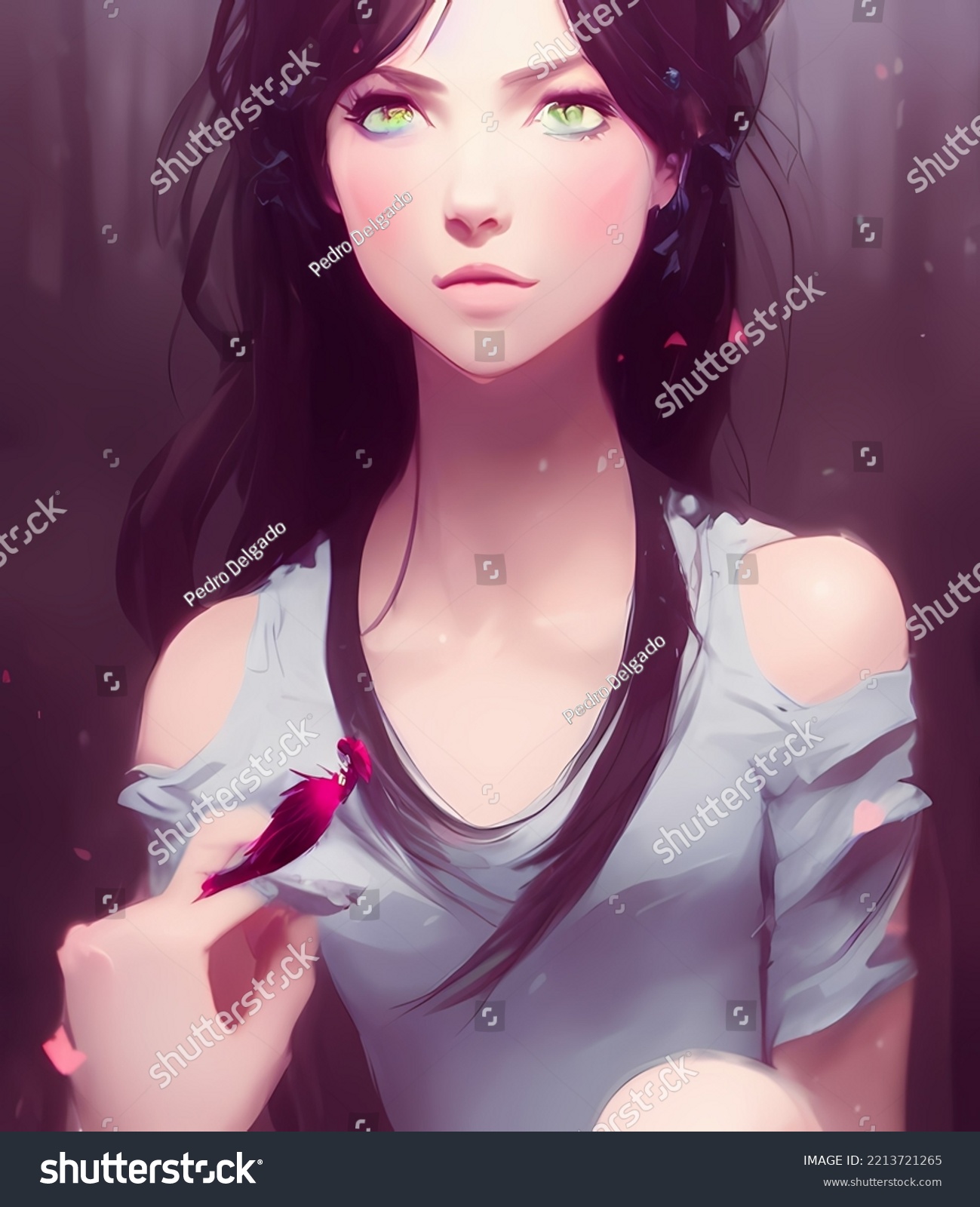 Illustration Sexy Young Anime Girl Wearing Stock Illustration 5345