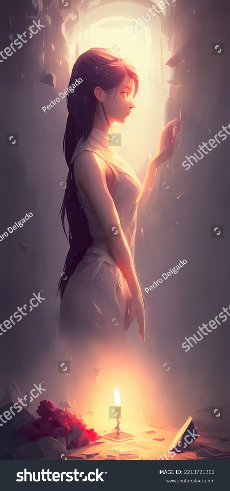 Illustration Sexy Young Anime Girl Wearing Stock Illustration 4236