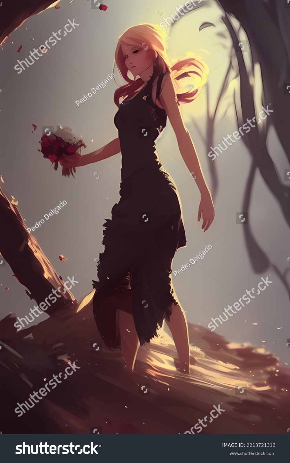 Illustration Sexy Young Anime Girl Wearing Stock Illustration 7989