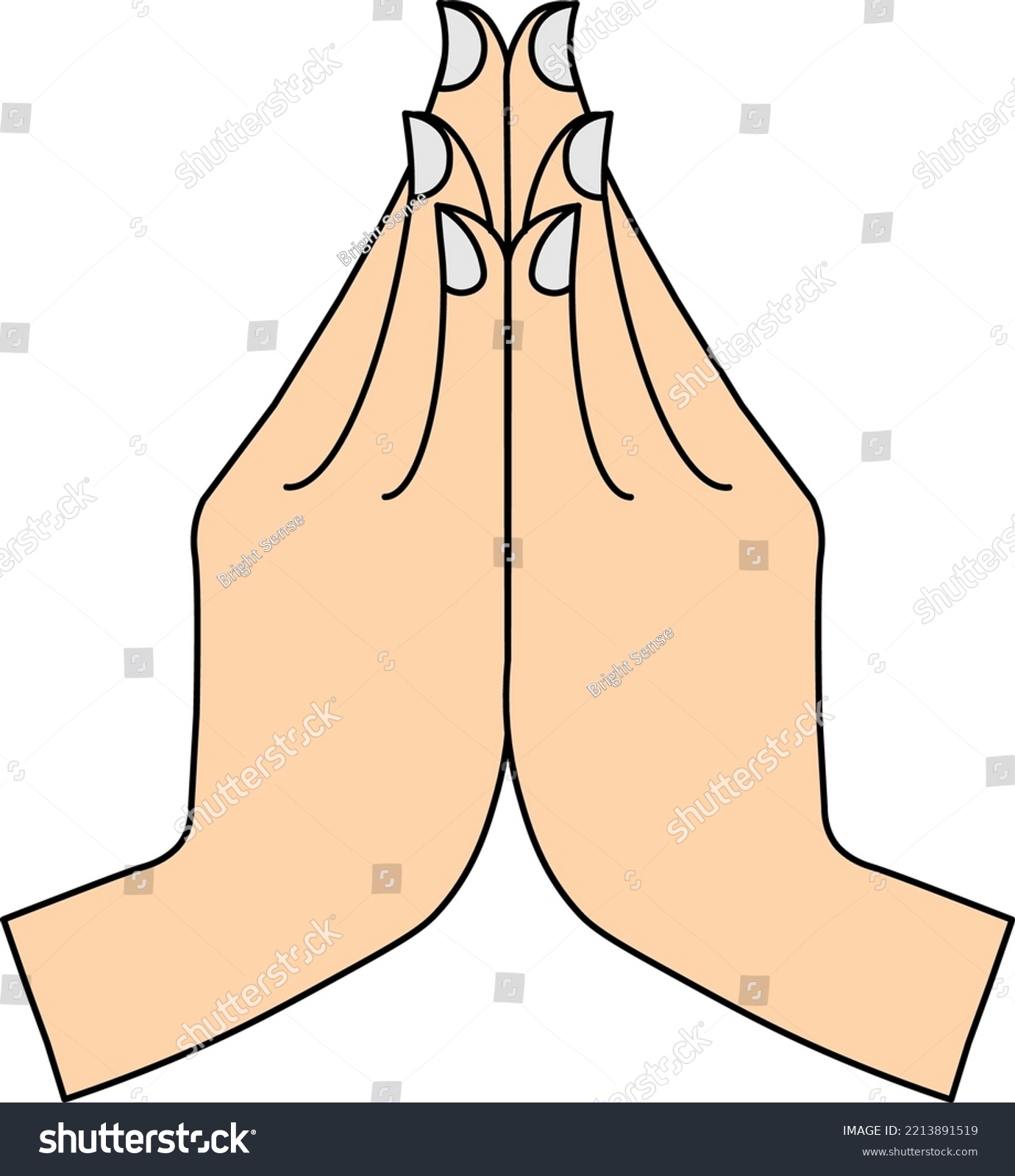 Hand Anjali Mudra Holding Palm Together Stock Vector (Royalty Free ...