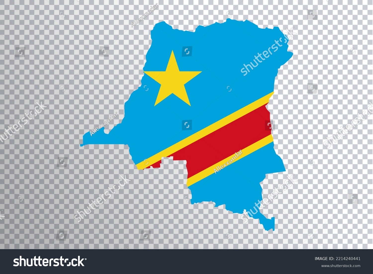 Democratic Republic Congo Flag On Map Stock Illustration 2214240441 ...