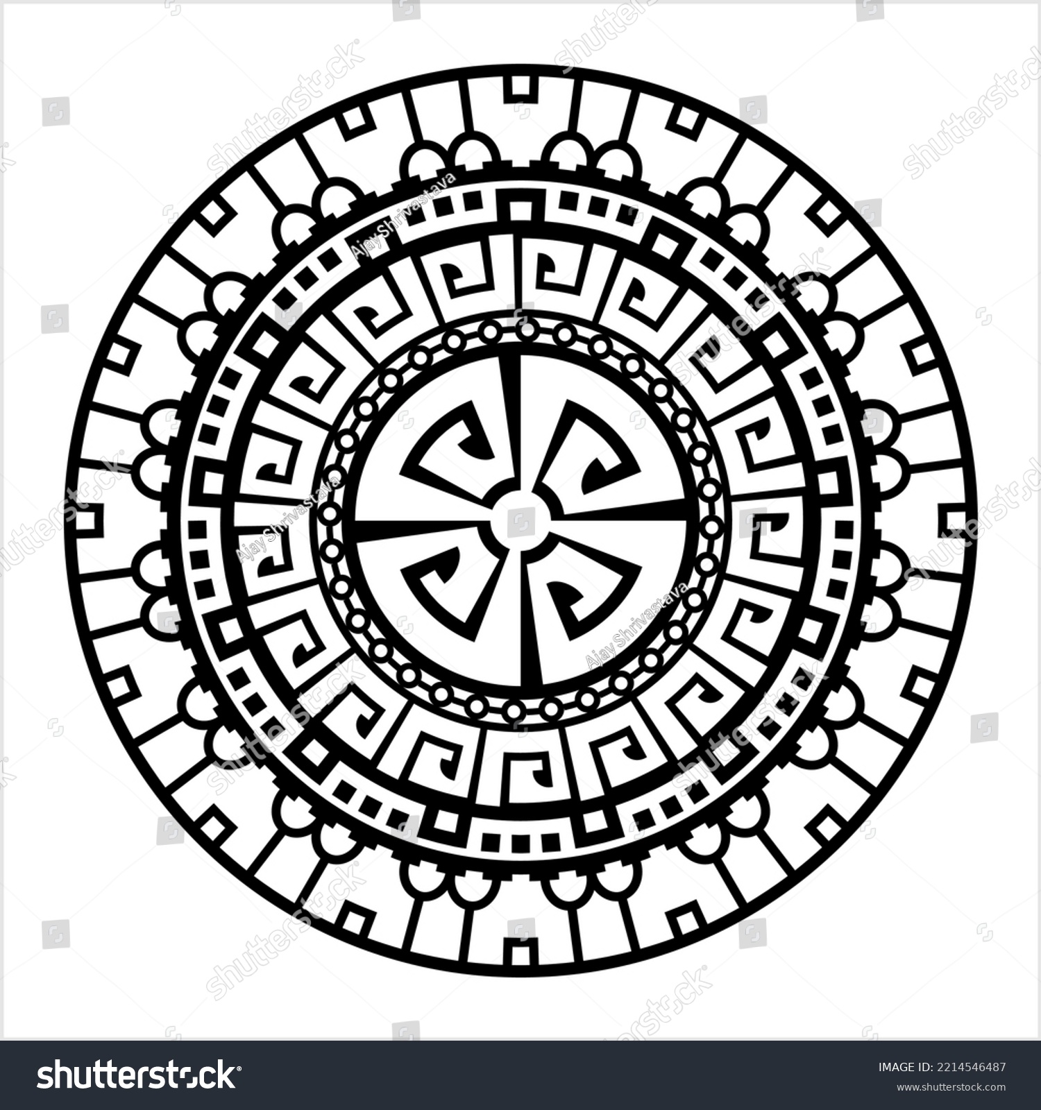 Polynesian Style Circular Shape Tattoo Maori Stock Vector (Royalty Free ...