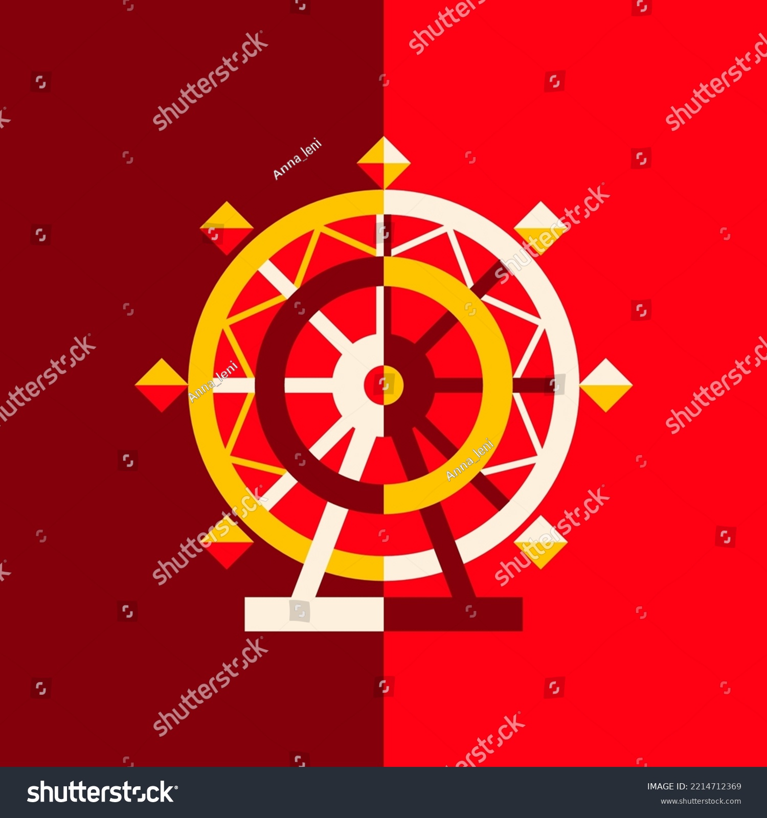 Circus Flat Ferris Wheel Symbol Vector Stock Vector (Royalty Free ...