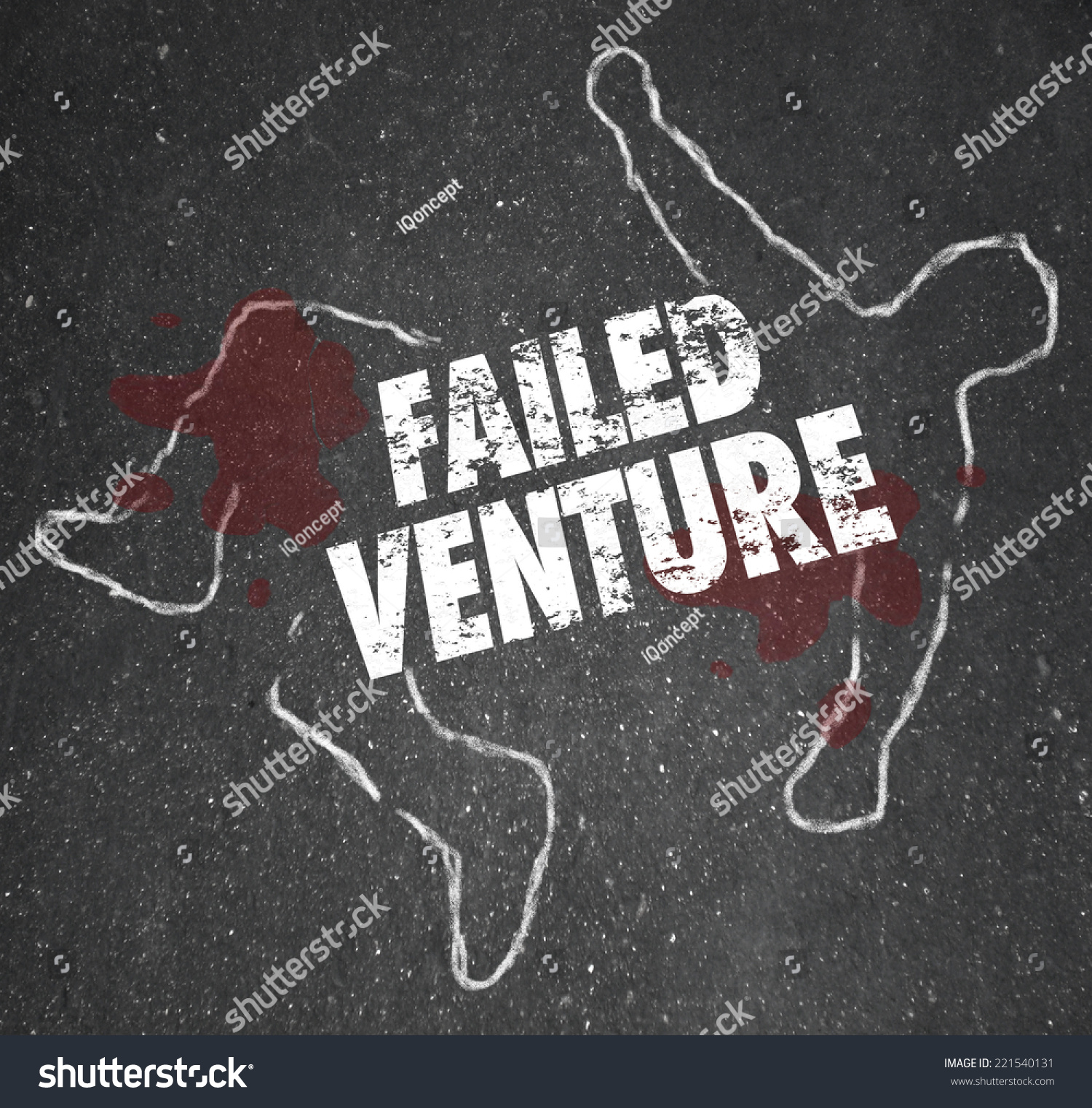 Failed Venture Words On Chalk Outline Stock Illustration 221540131