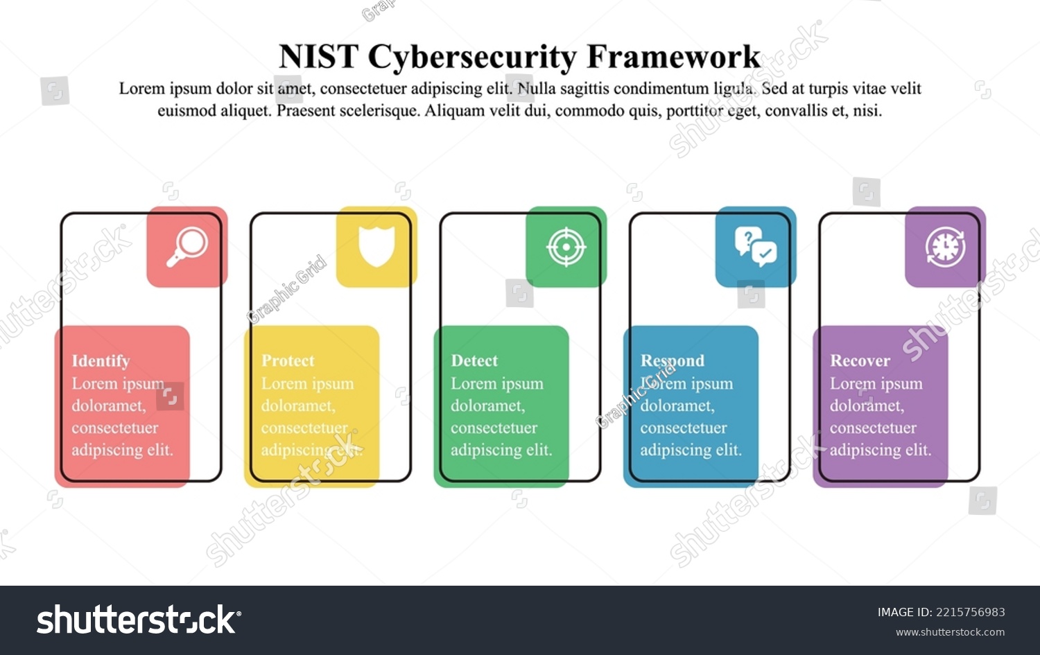 Infographic Presentation Template Cybersecurity Framework Icons Stock ...