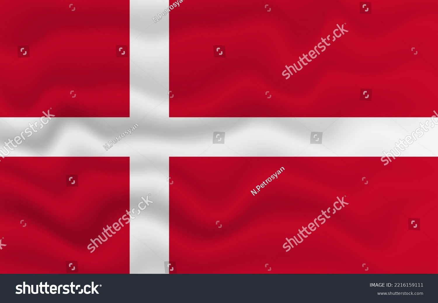 Wavy Flag Denmark Flag Denmark Wavy Stock Vector (Royalty Free ...