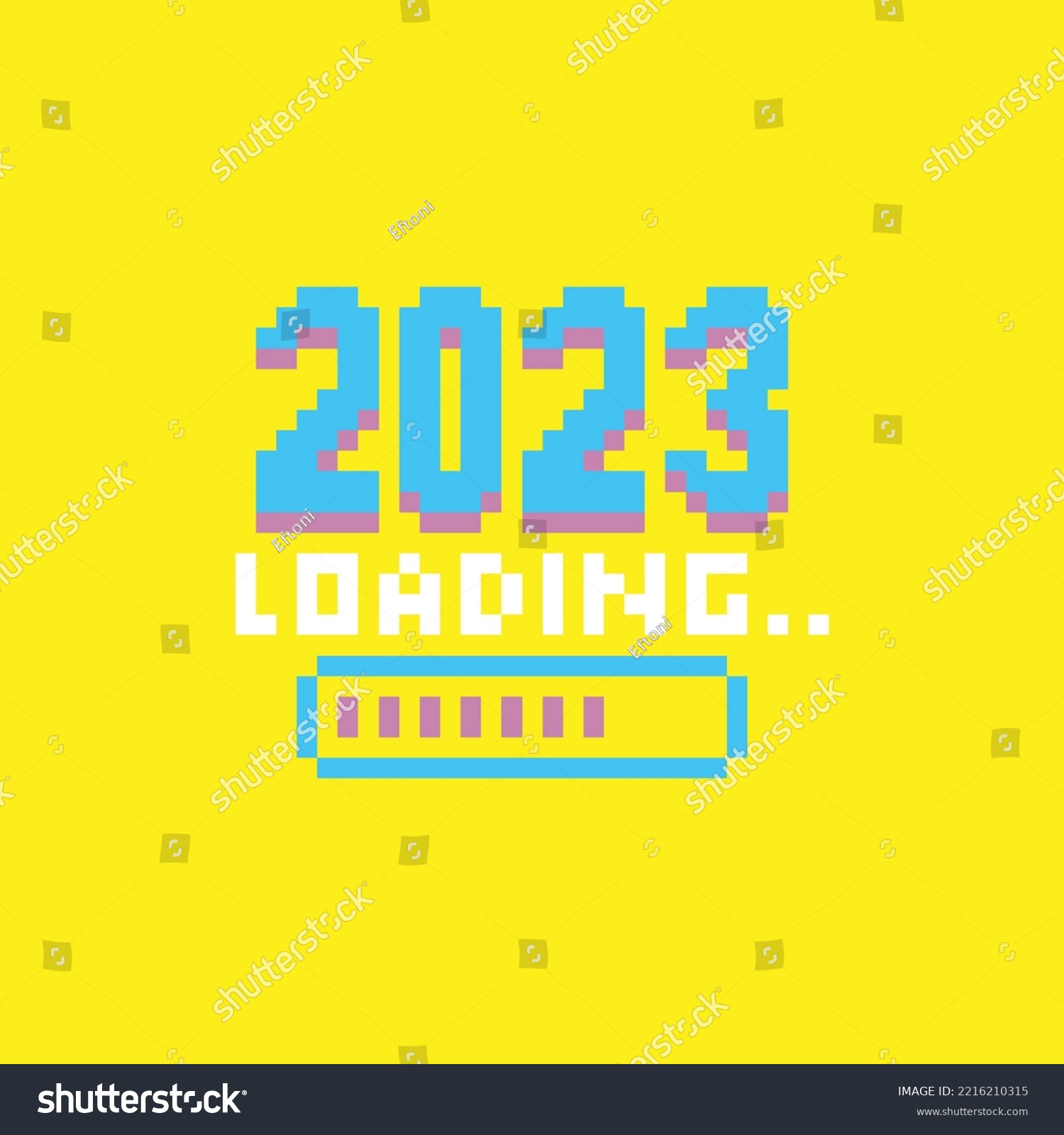 Pixel Art Loading New Year 2023 Stock Vector (Royalty Free) 2216210315 ...