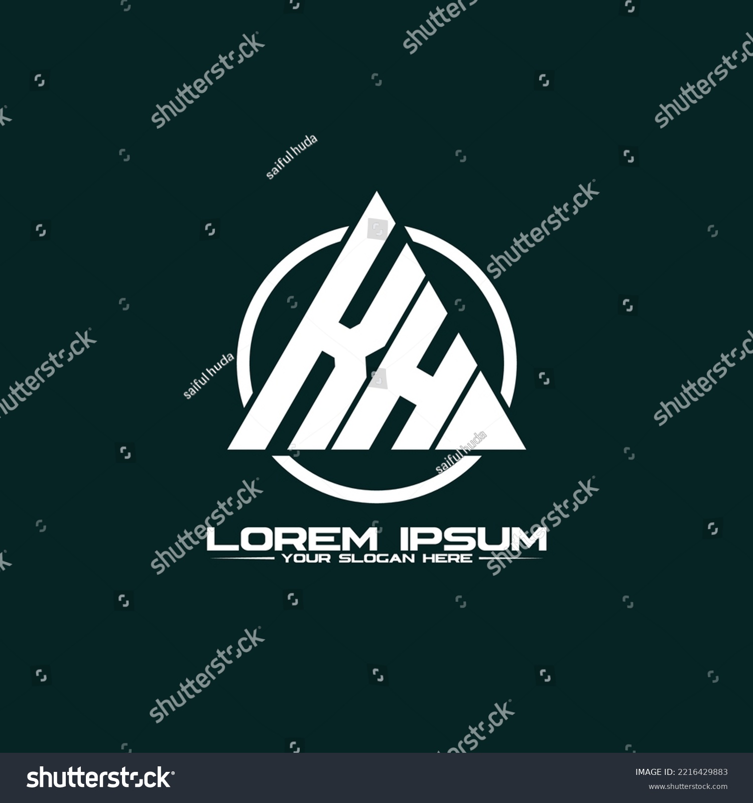 Letter Kh Triangle Logo Design Vector Stock Vector (Royalty Free ...