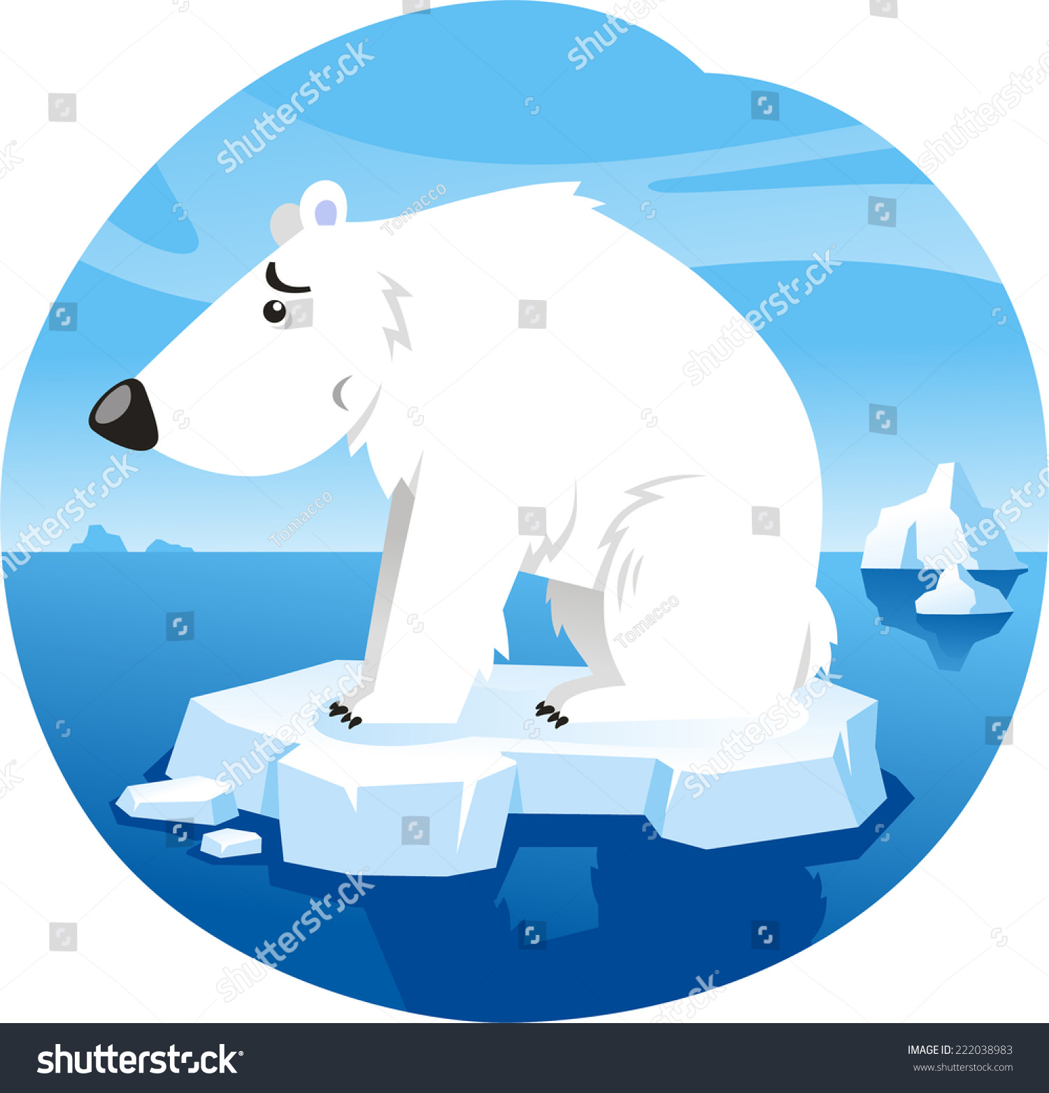 Polar Bear Standing Worried Over Climate Stock Vector (Royalty Free ...