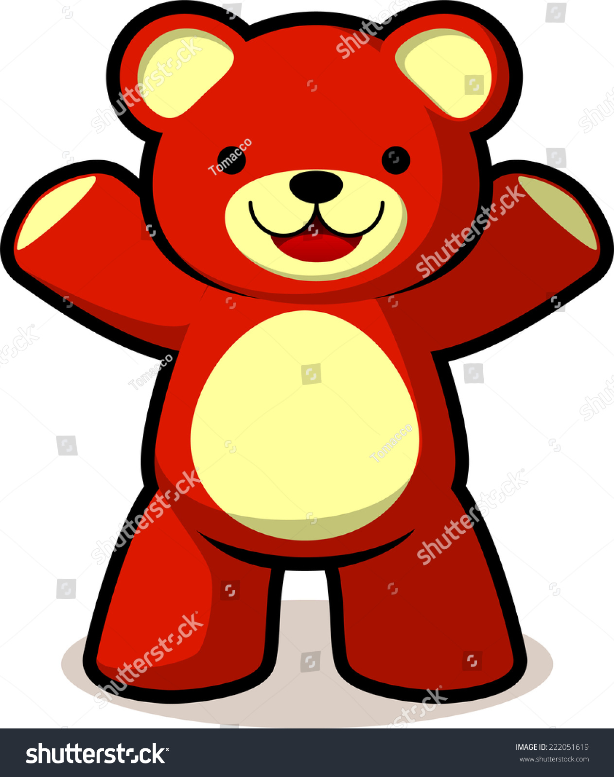 red teddy bear cartoon