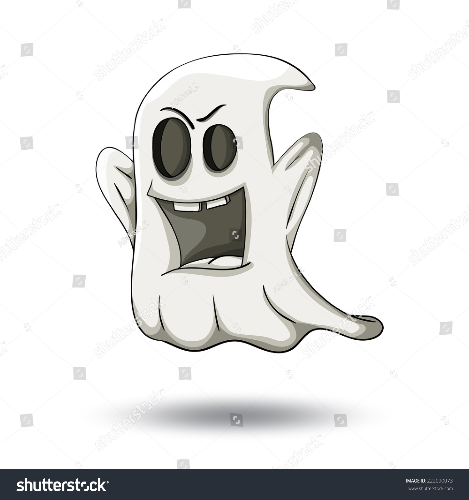 Cute Cartoon Flying Ghost Stock Vector (Royalty Free) 222090073 ...