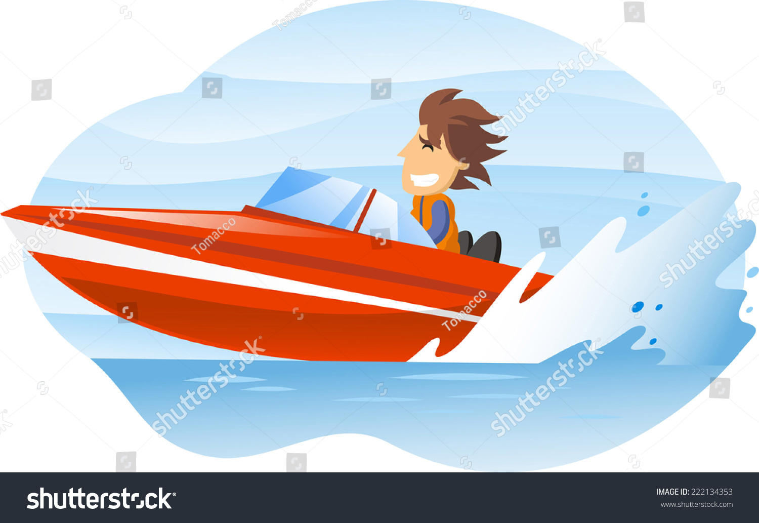 Картина моторная лодка для детей