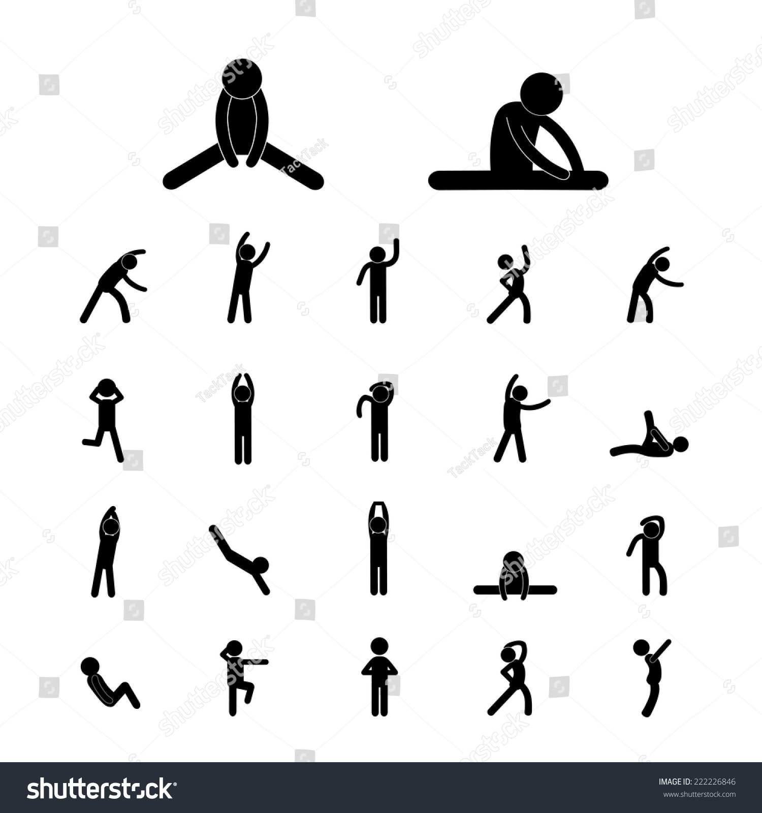 Body Exercise Stick Figure Icon Stock Vector (Royalty Free) 222226846 Shutt...