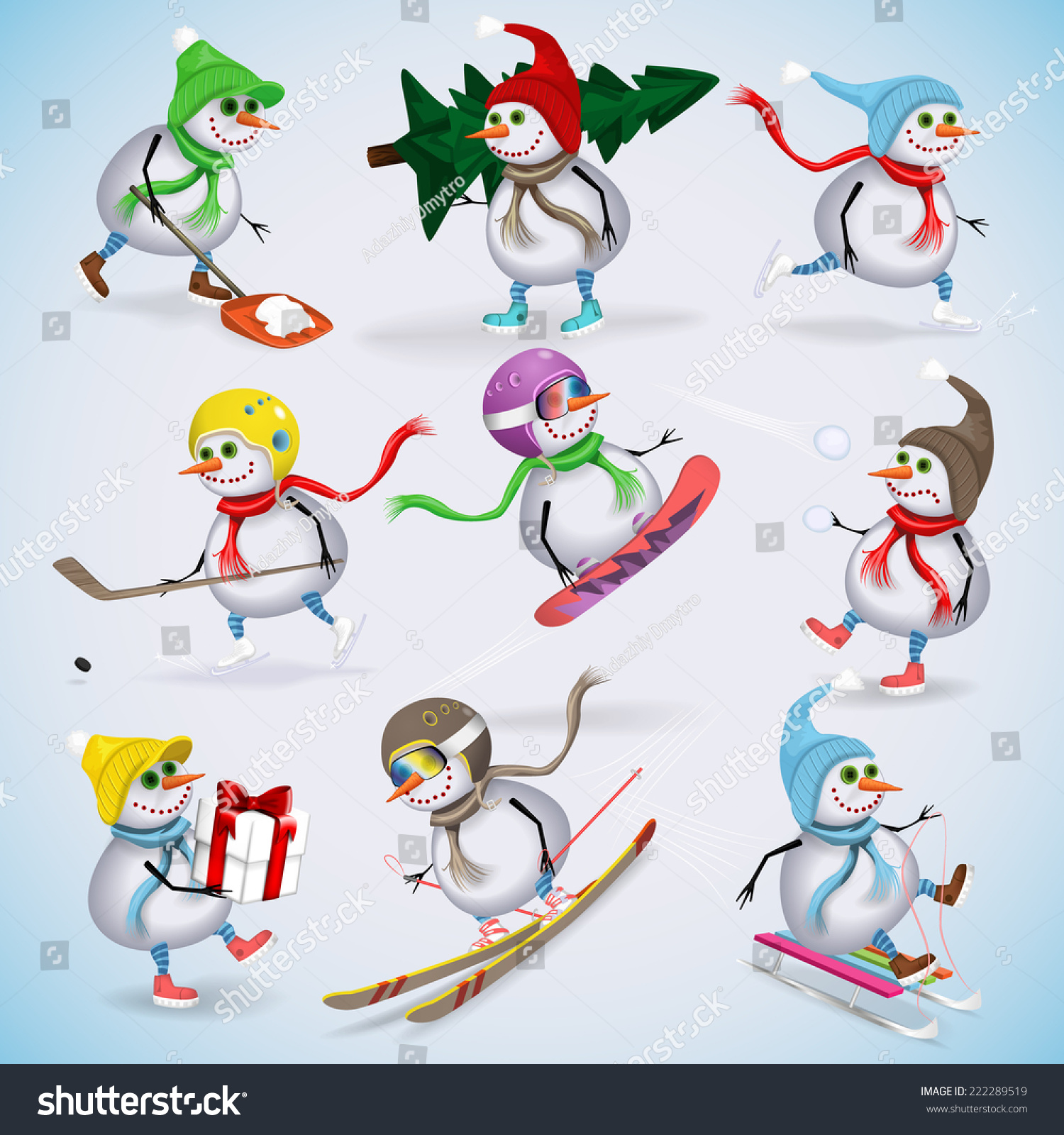 Снеговики в разных видах спорта