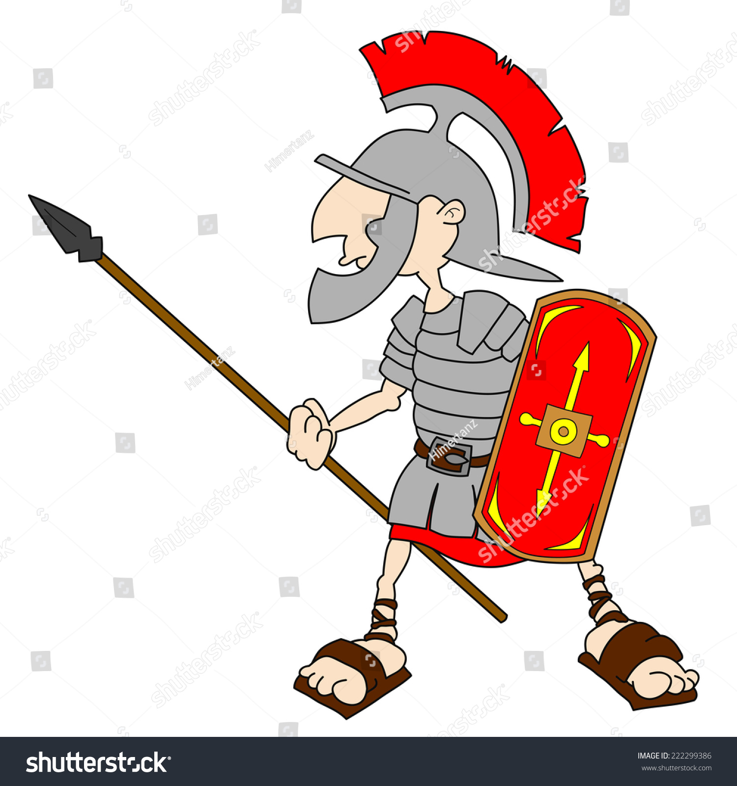 Roman Legionary Spear Shield Cartoon World Stock Vector (Royalty Free ...