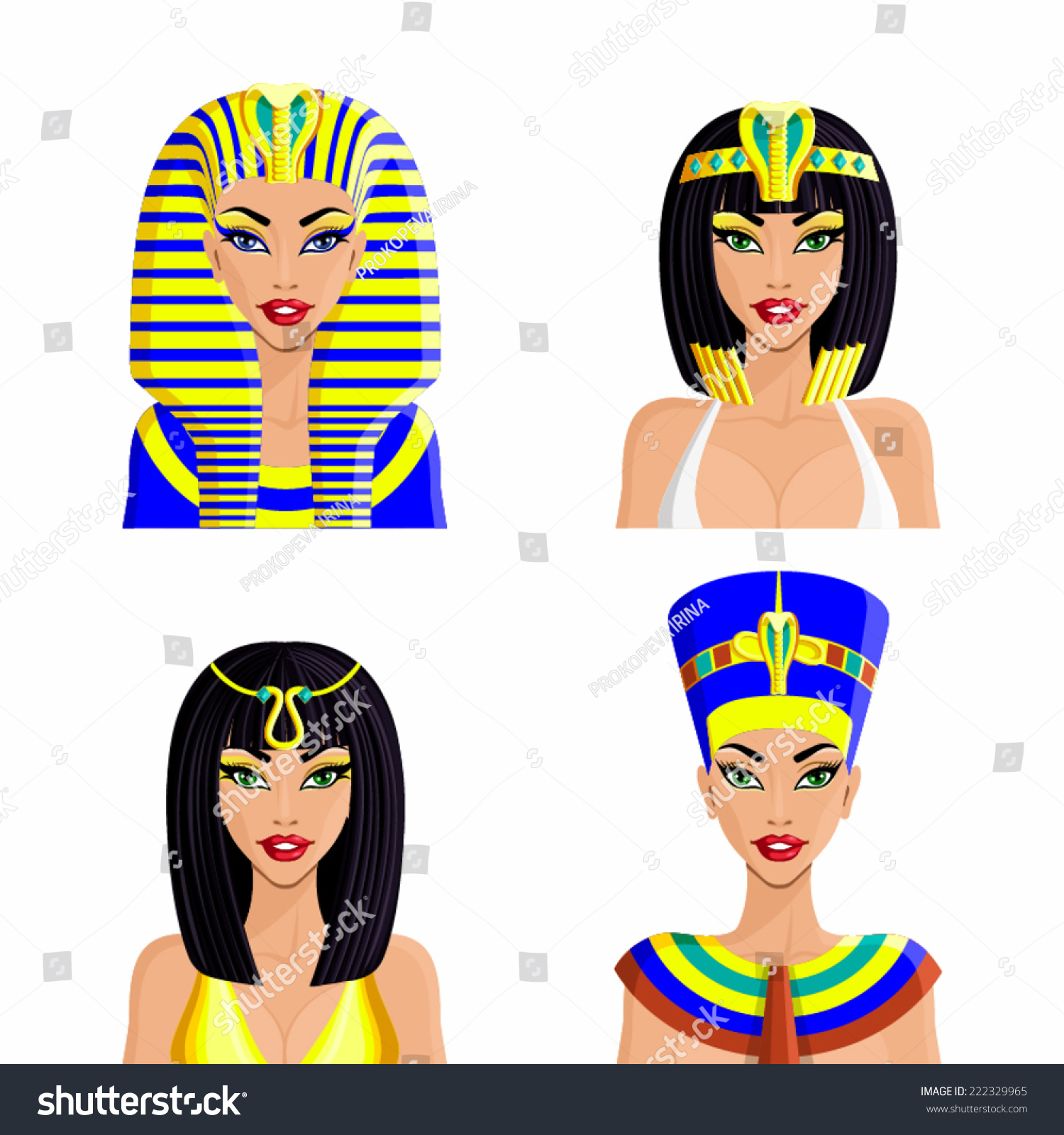 Египетская прическа мультяшная