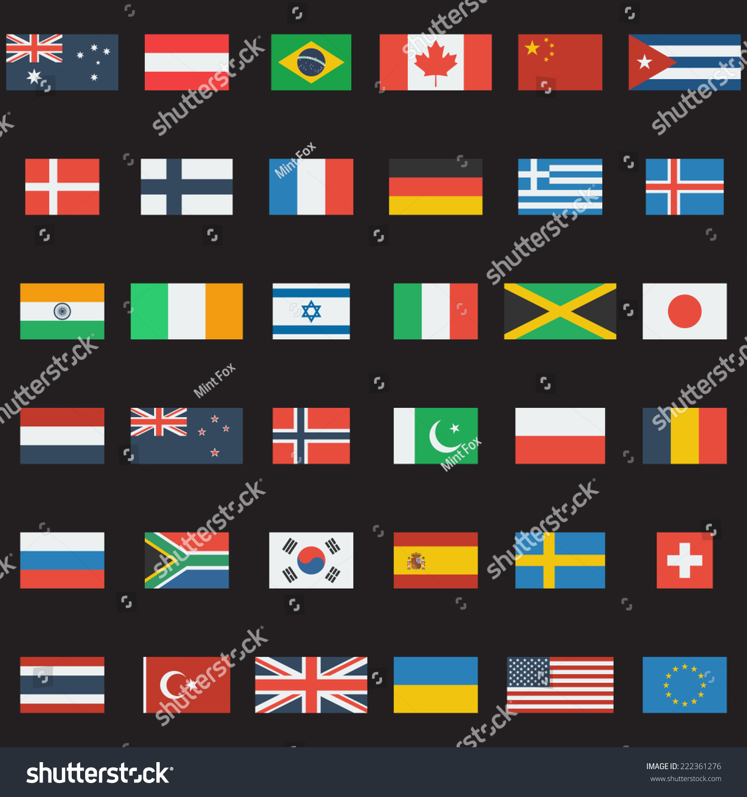 World Flags Vector Collection 36 Detailed Stock Vector (Royalty Free ...