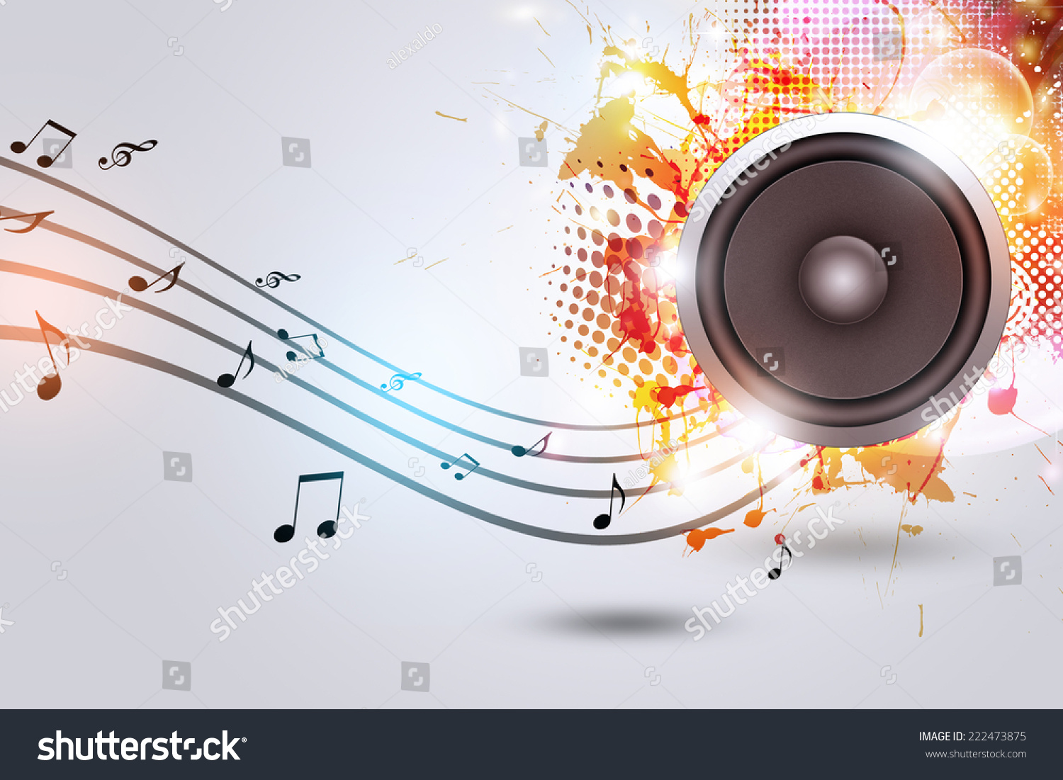 Sound Speaker Music Background Muisc Notes Stock Illustration 222473875 ...