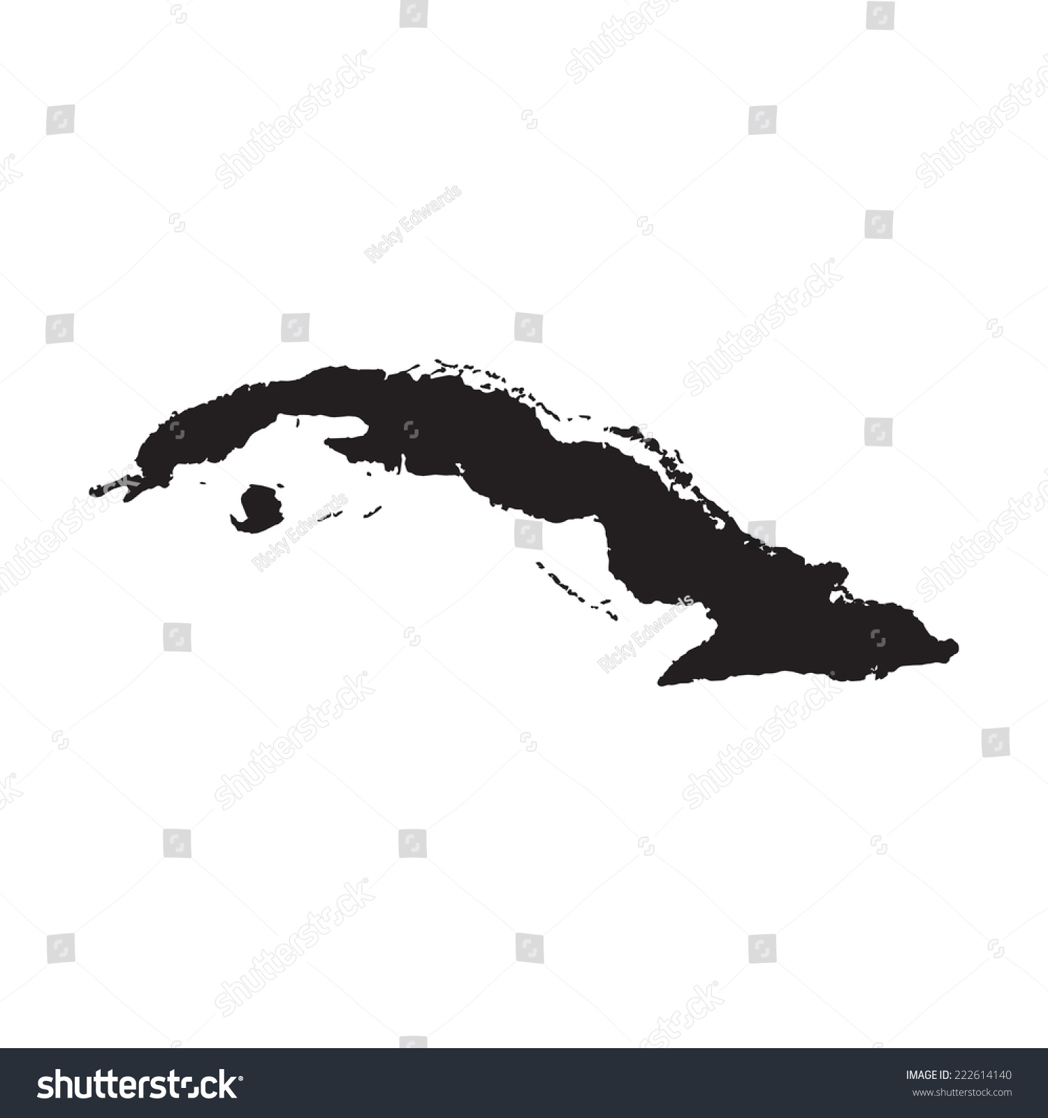 Silhouette Country Cuba Stock Vector (Royalty Free) 222614140 ...